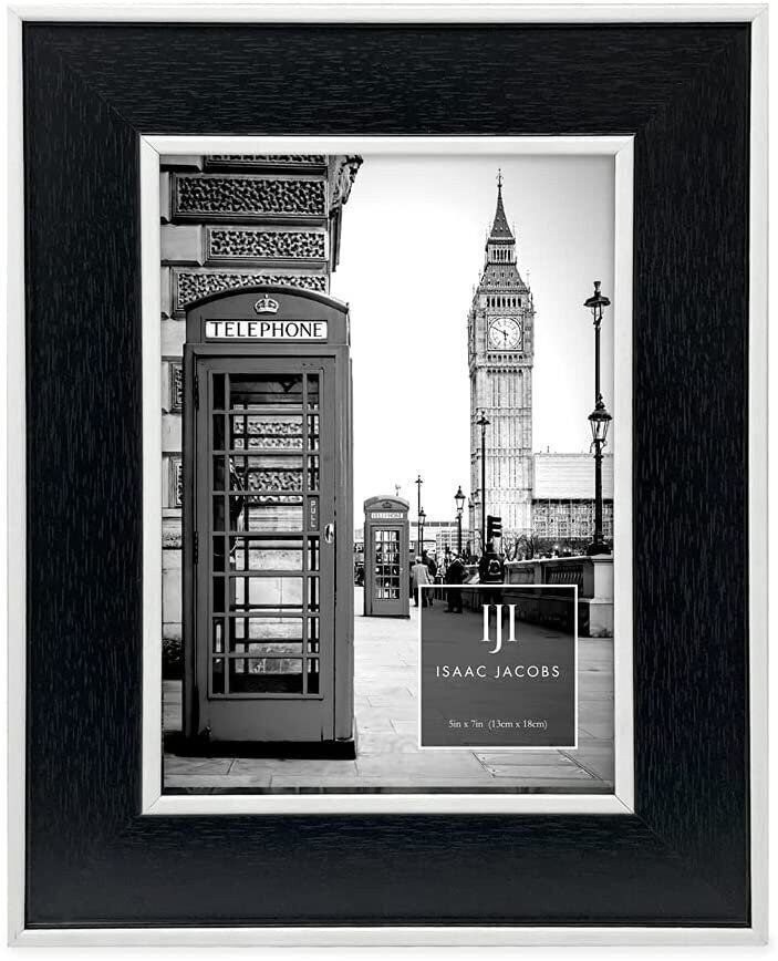 Isaac Jacobs (Vertical & Horizontal) Double Border Picture Frame w/ Black Easel