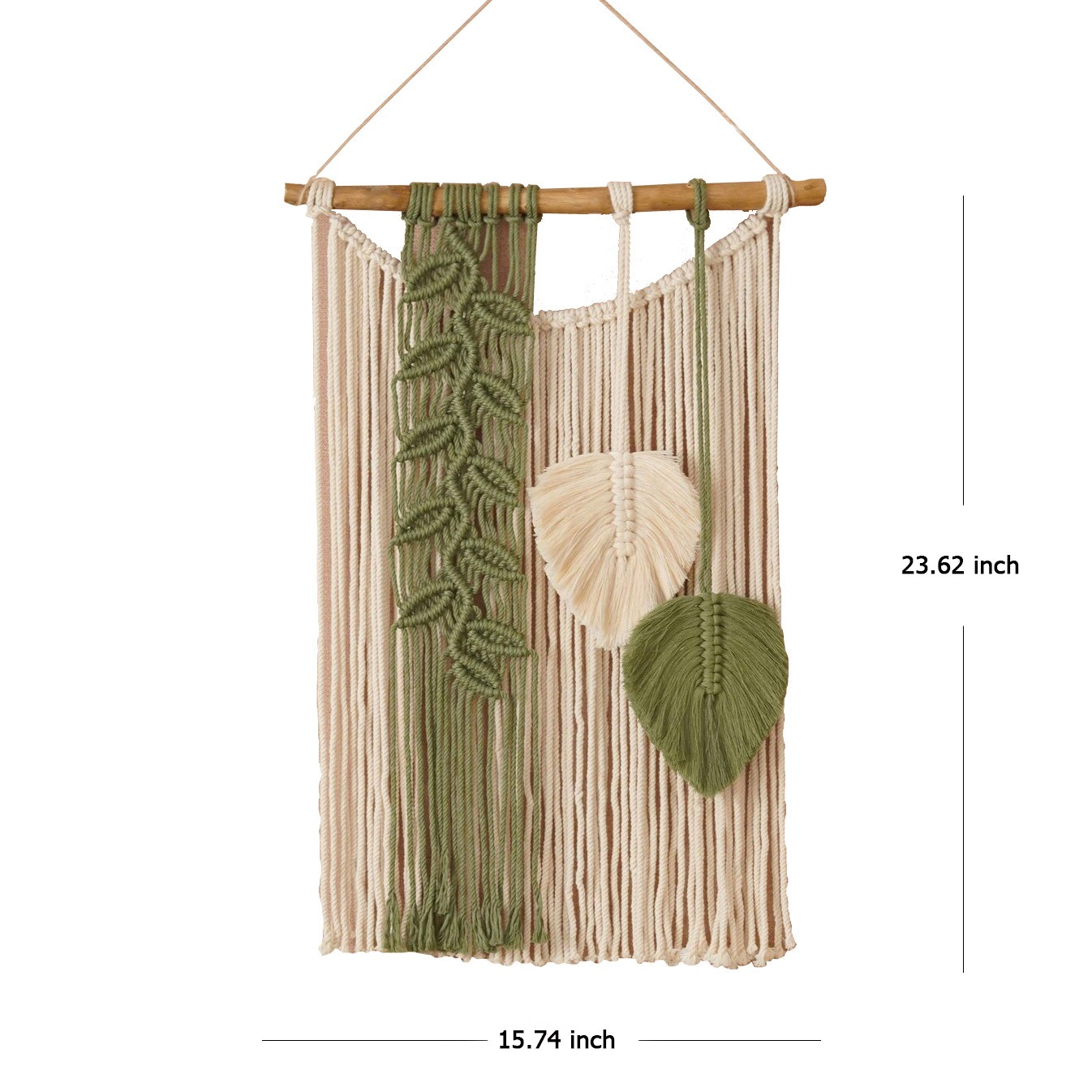 Macrame Wall Hanging Leaves Large Chic Boho Home Decor Handmade Woven Tapestry