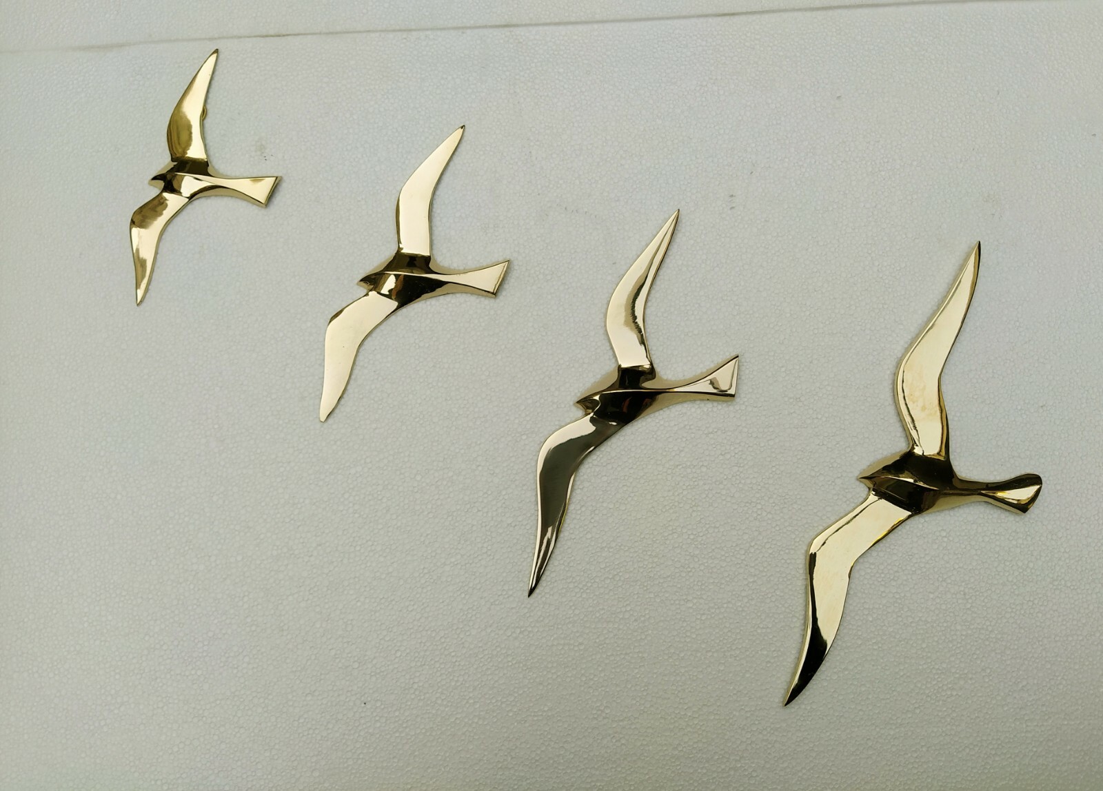 Decorative Brass Wall Mount Flying Seagull Birds Set of 4 Pcs -,29,25,20,17 cm