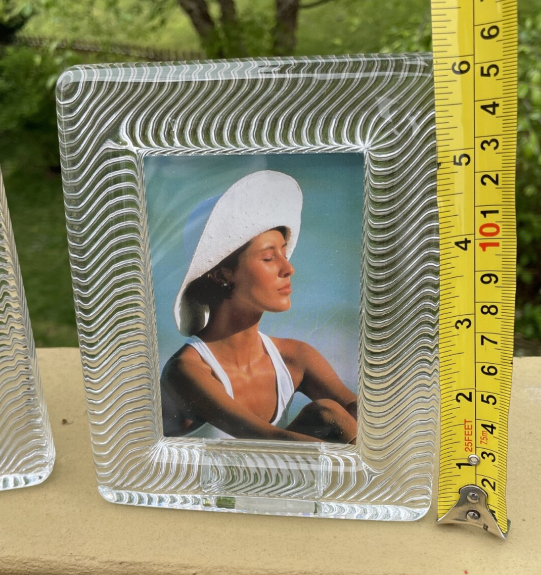 Pair of Mikasa Photo Frames 5×4″ Polished Wavy Glass (4×2-3/4″ Inner) *See Note
