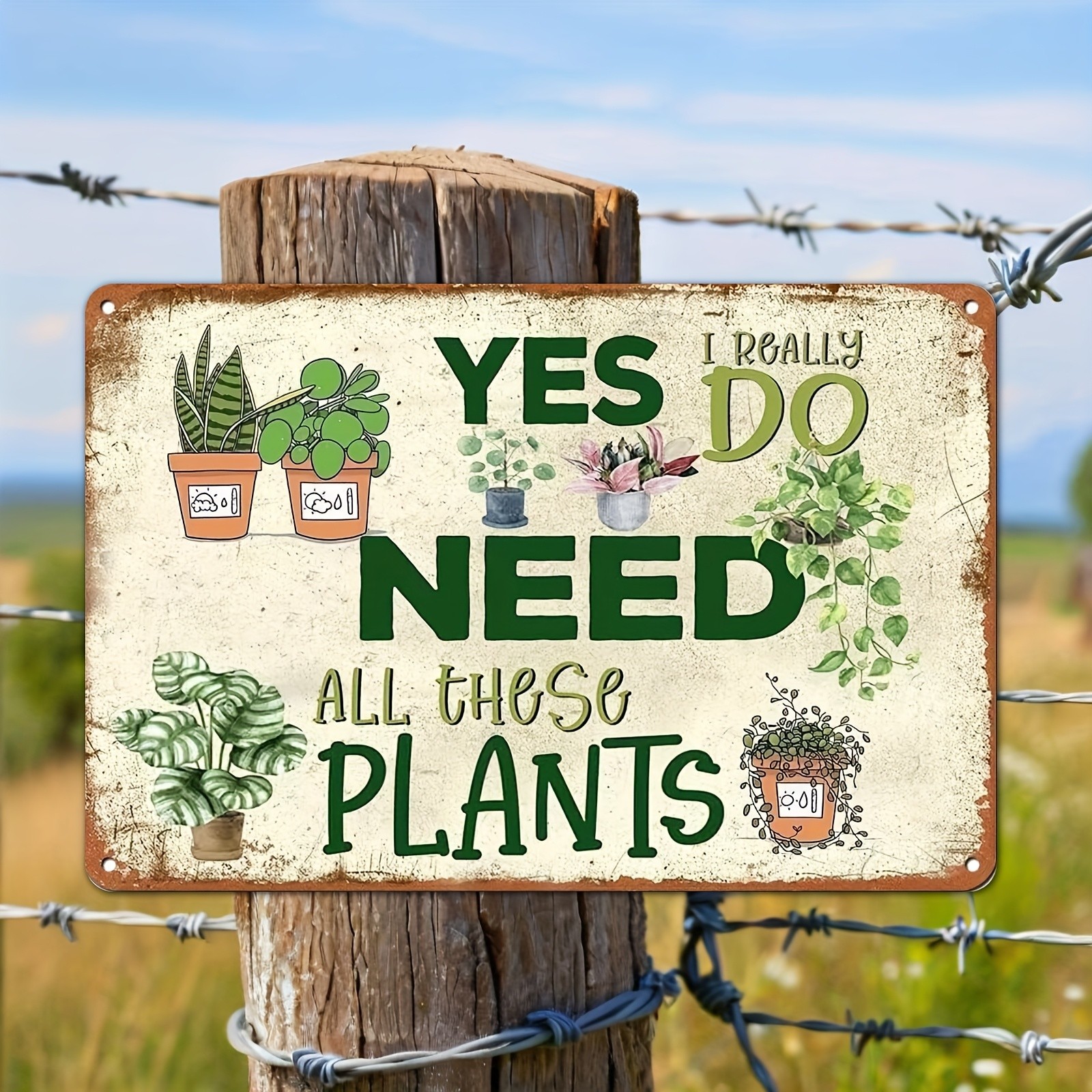 Humorous Metal Garden Sign Plant Farmhouse Decor