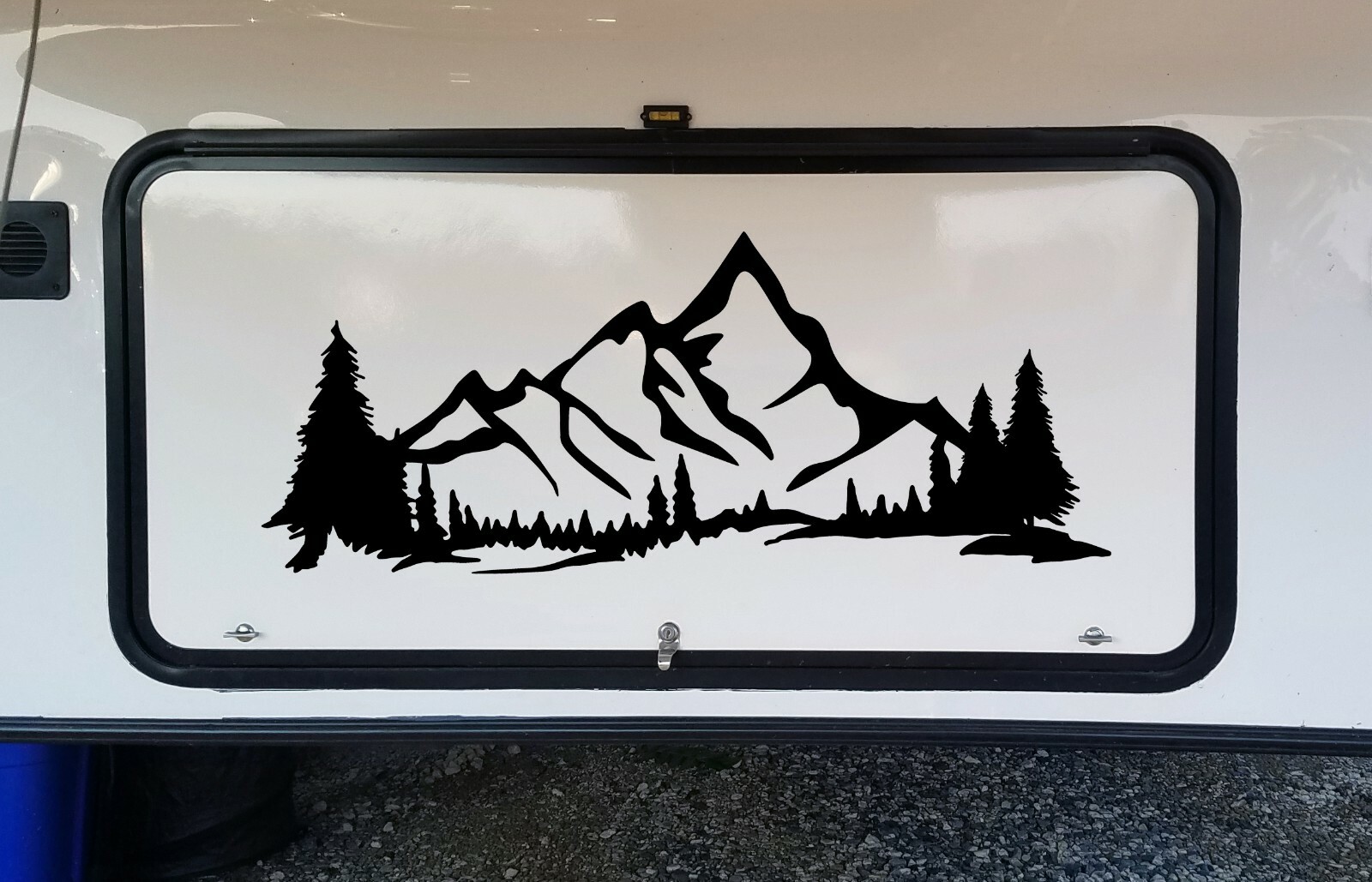 Mountains Forest Scene Vinyl Decal V4 Camper RV Travel Trailer Graphics Sticker
