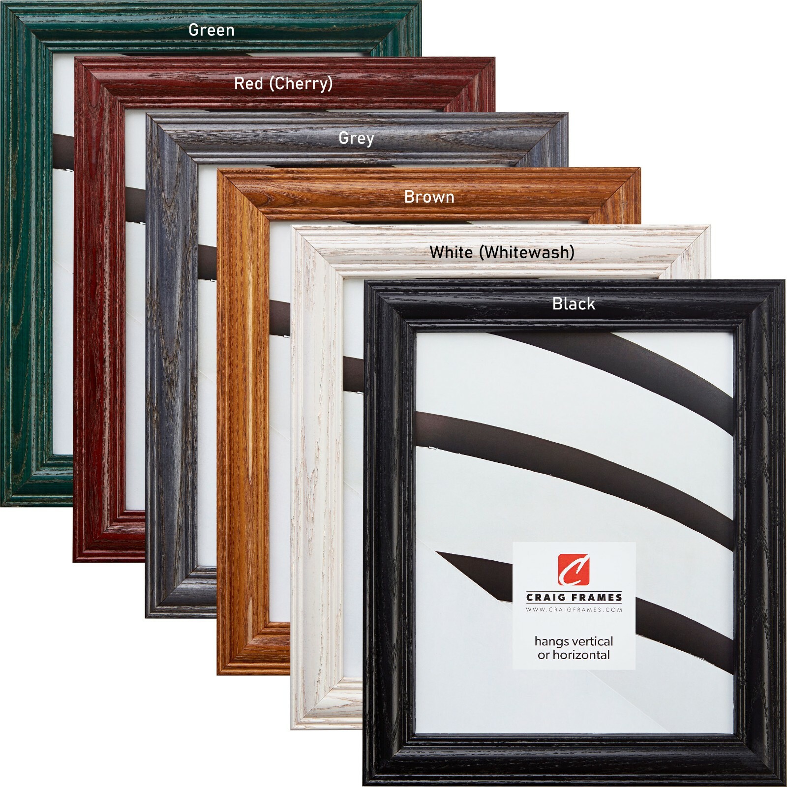 Craig Frames Wiltshire, Solid Wood Picture Frame, 1.25″ Wide, Various Colors
