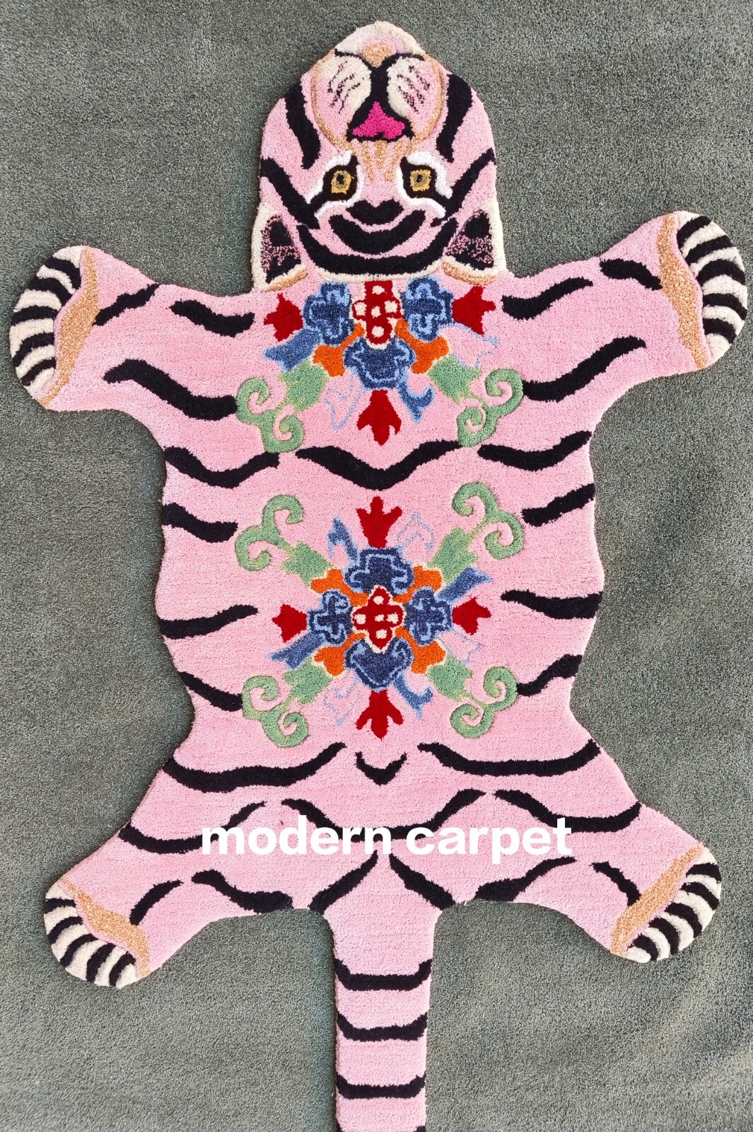 Tibetan Tiger Rugs 3×5 Feet Handmade 100% Woolen Hand Tufted For Home Decoration