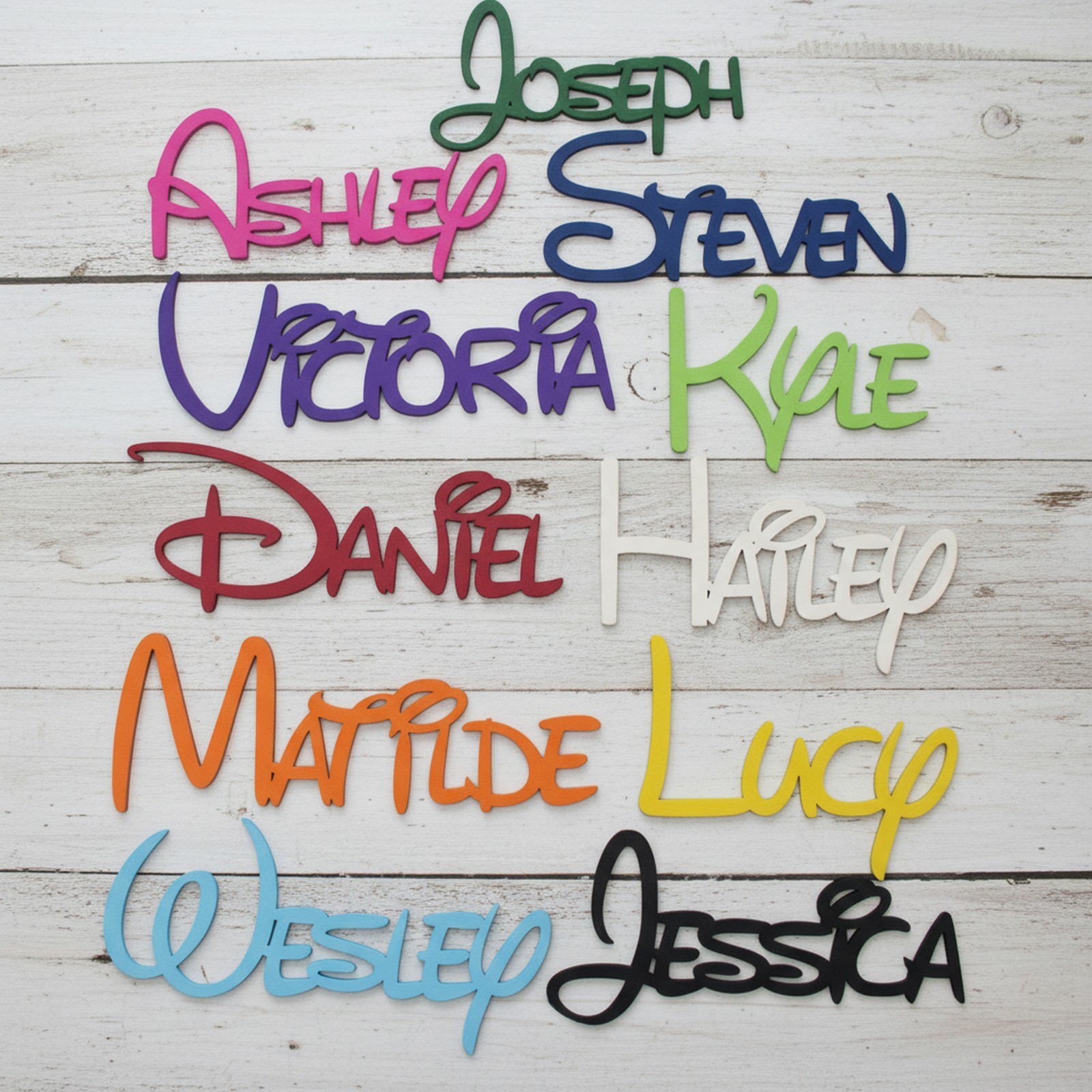 Personalized Disney-Style Name Sign – Custom Wooden Nursery Kids Room Wall Decor