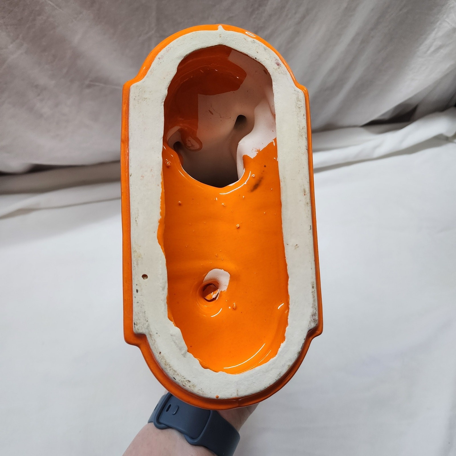 Orange Ceramic painted horse one chip, see pictures X