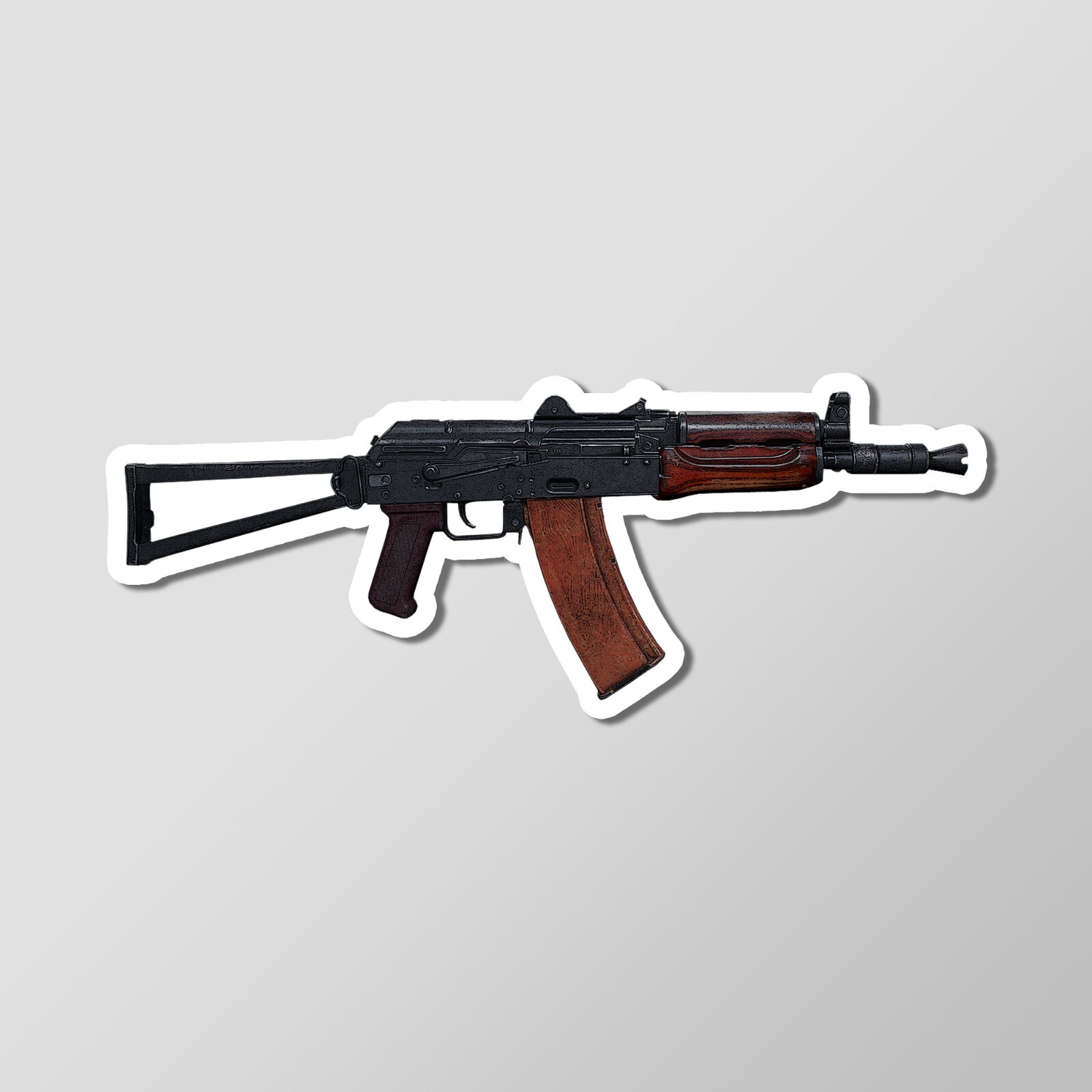 AKS-74U Classic Rifle Art – Laptop Sticker Vinyl Decal 4″ Wide