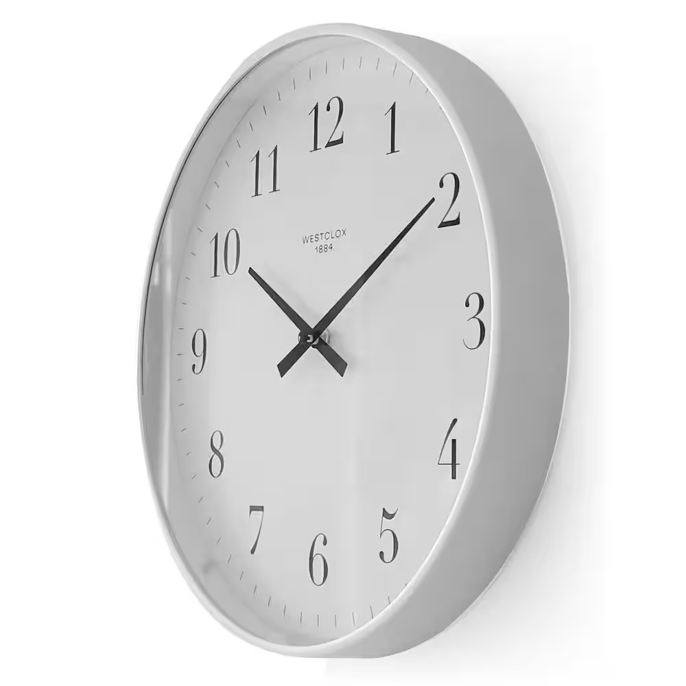12 In. White Wall Clock