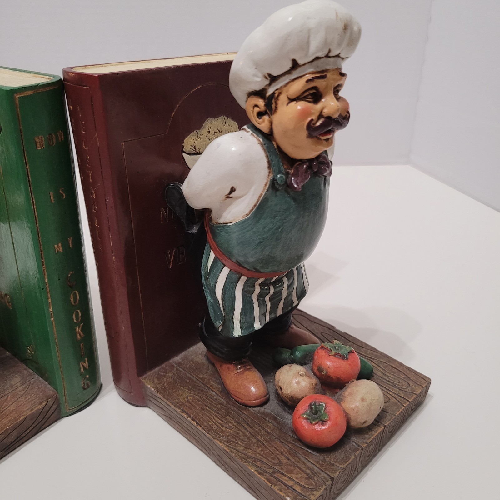 The Fat Chef Kitchen Decor Statue Book Ends Figure Collectibles SetOf 2 Complete