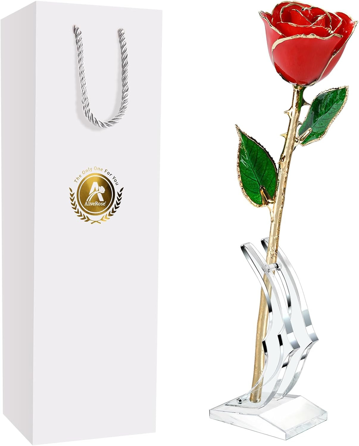 24K Gold Dipped Rose Made from Real Rose – Unique Design for Anniversary, Valent