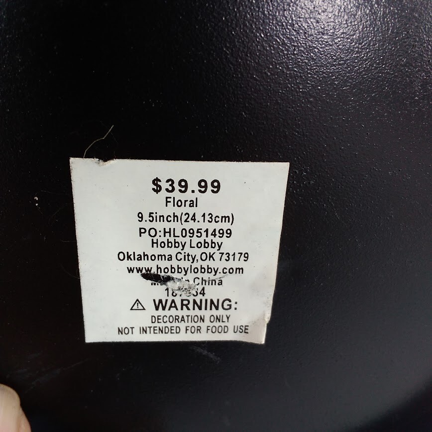 Hobby Lobby Heavy Plastic Vase 10″ Tall x 11″ Wide Used See Pictures