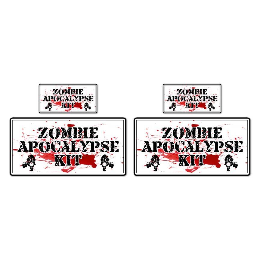 Zombie Apocalypse Ammo Set, Vinyl Decal Sticker, 2@ 1″x2″ & 2@ 2″x4″, #8466