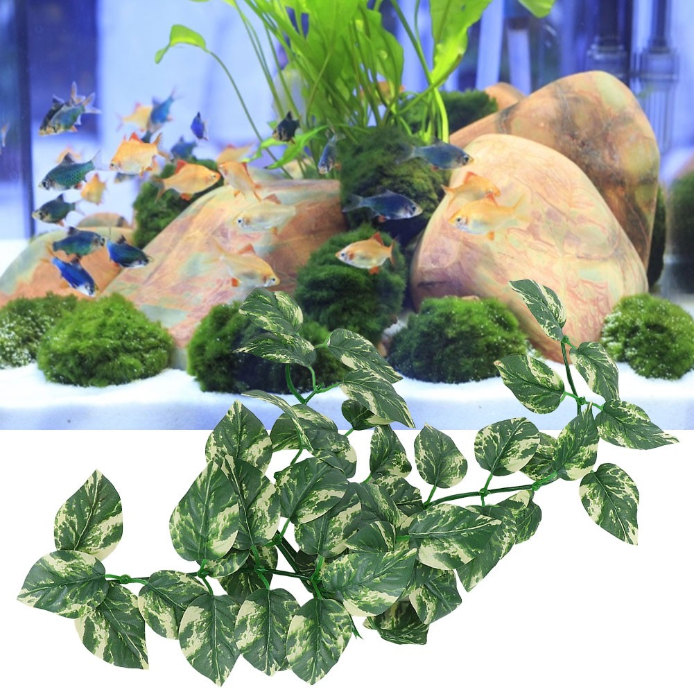 Plant Simulation Rattan Leaves Easy Care Fish Tank Landscaping Premium