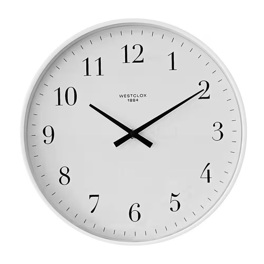 12 In. White Wall Clock