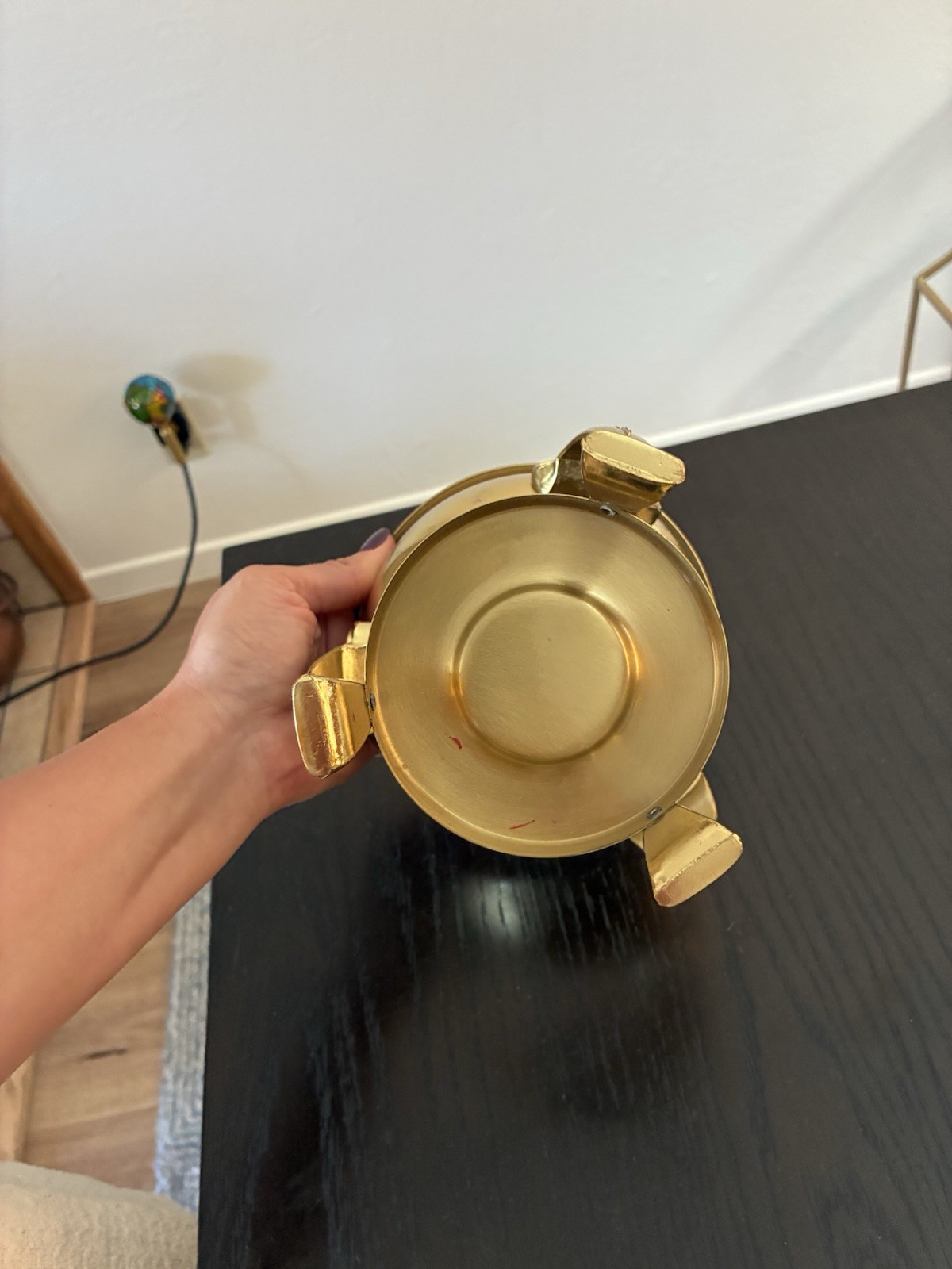 Source Unknown Brass Footed Bowl with Decorative Legs – Gold