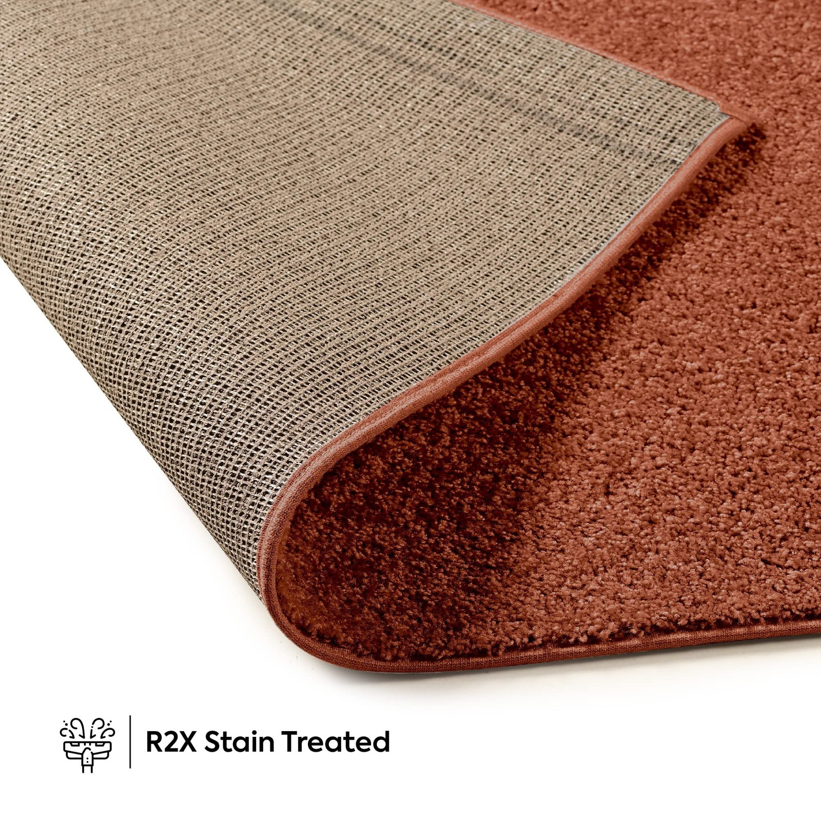 Ambiant Pet Friendly Solid Color Area Rugs Rust – 3′ x 5′ Rectangle, Indoor, …