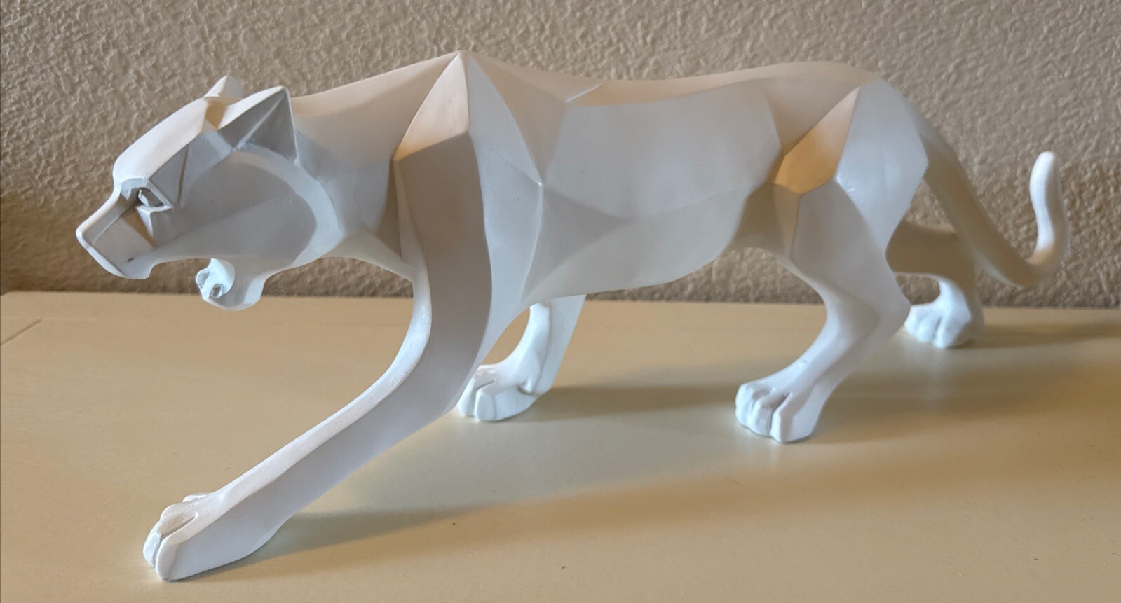 Panther Statue Figurine Abstract Geometric Resin Leopard Sculpture Home Office