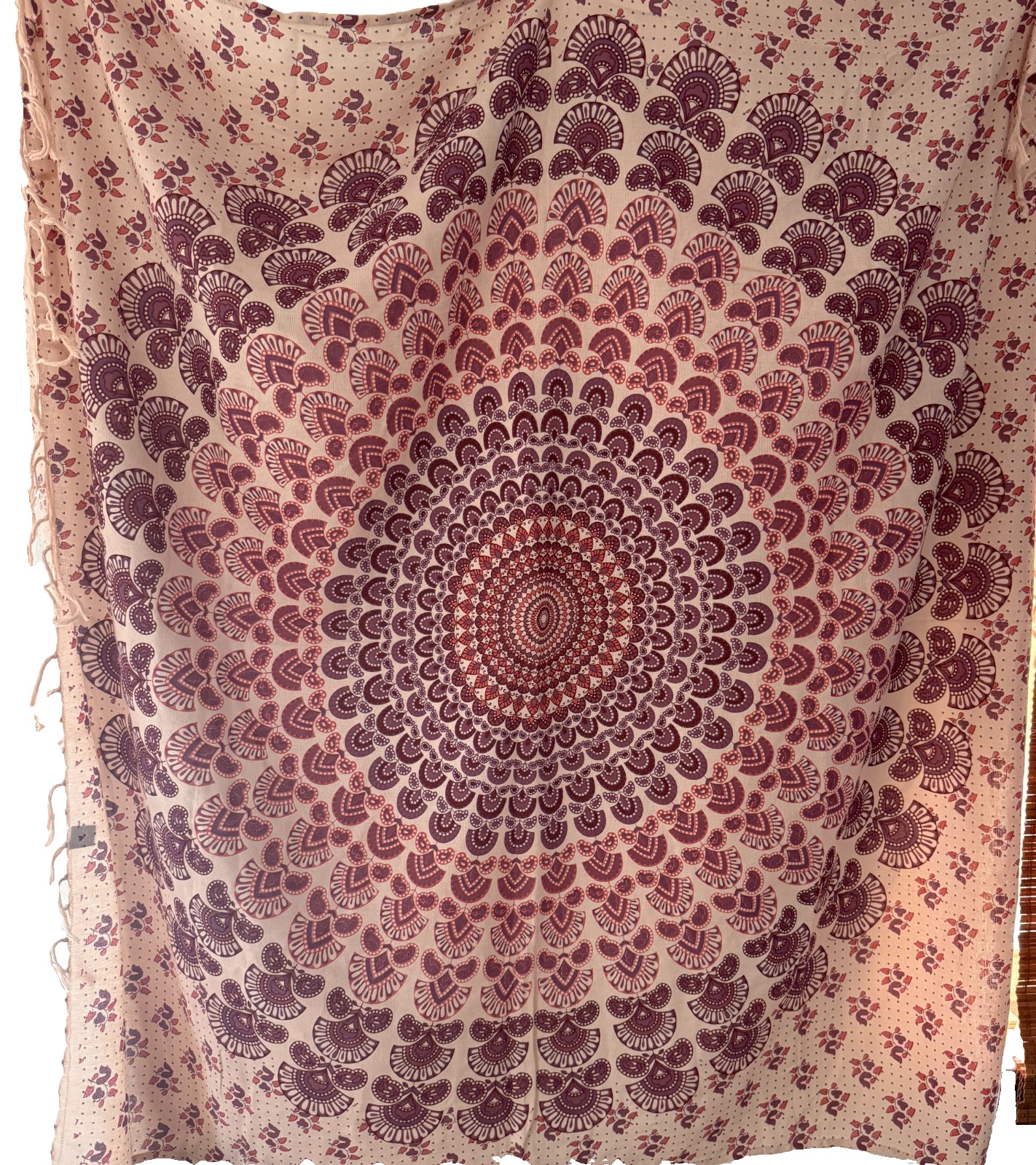 Urban Outfitters Stevie Wall Tapestry Medallion Boho Dorm Pink Purple Fringe