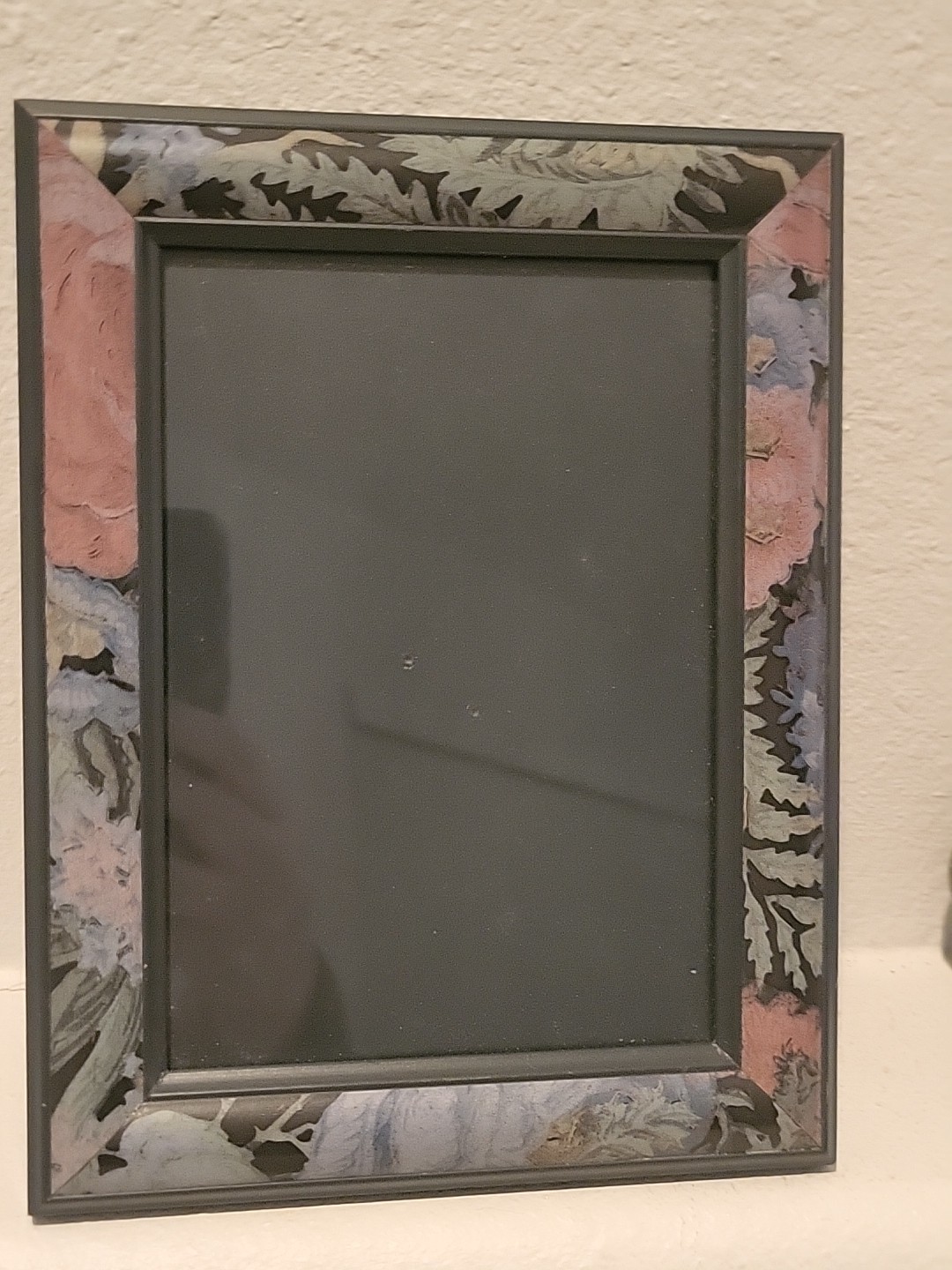 5×7 Vintage Pink Purple Floral Border Wood Picture Photo Frame Unusal Back