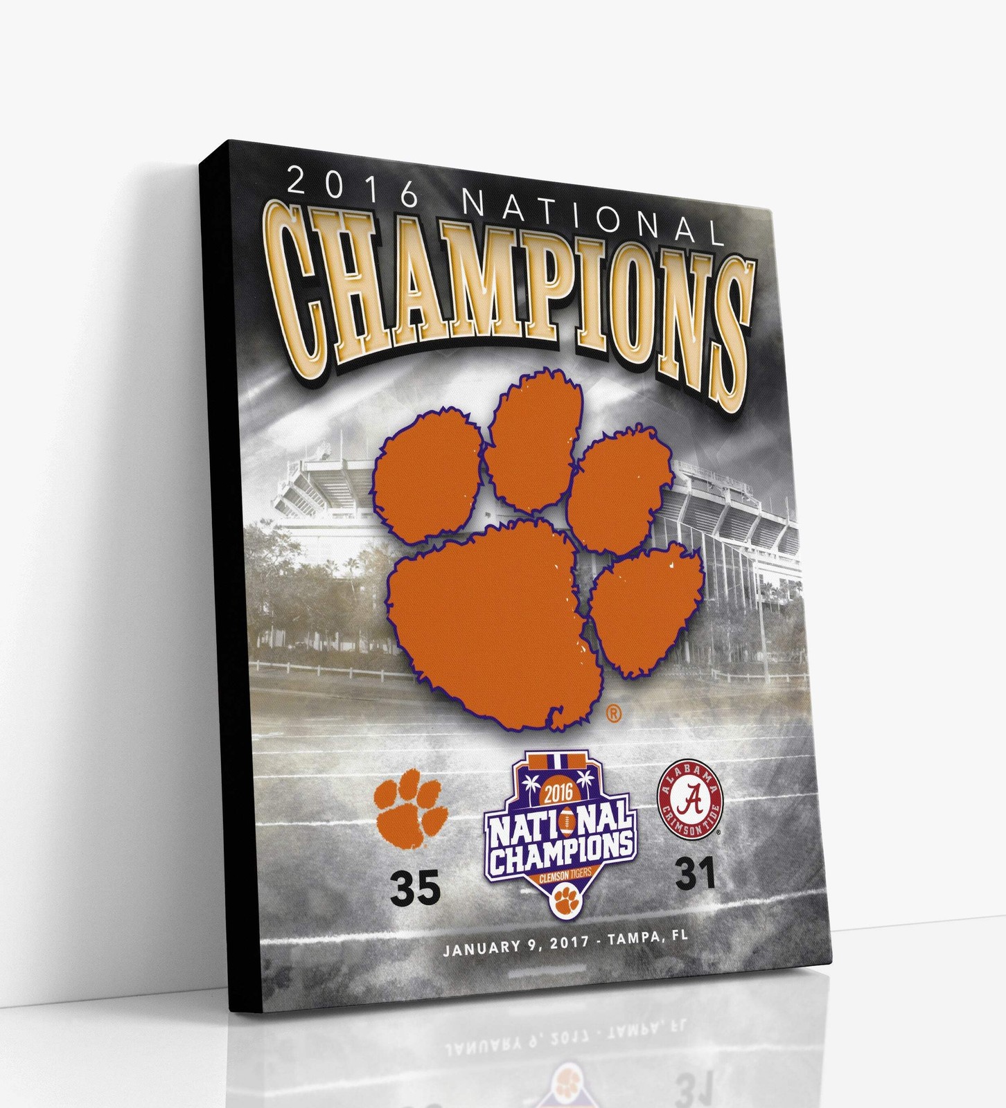 Clemson Autograph Canvas – Tigers – 2016 National Champions 35-31