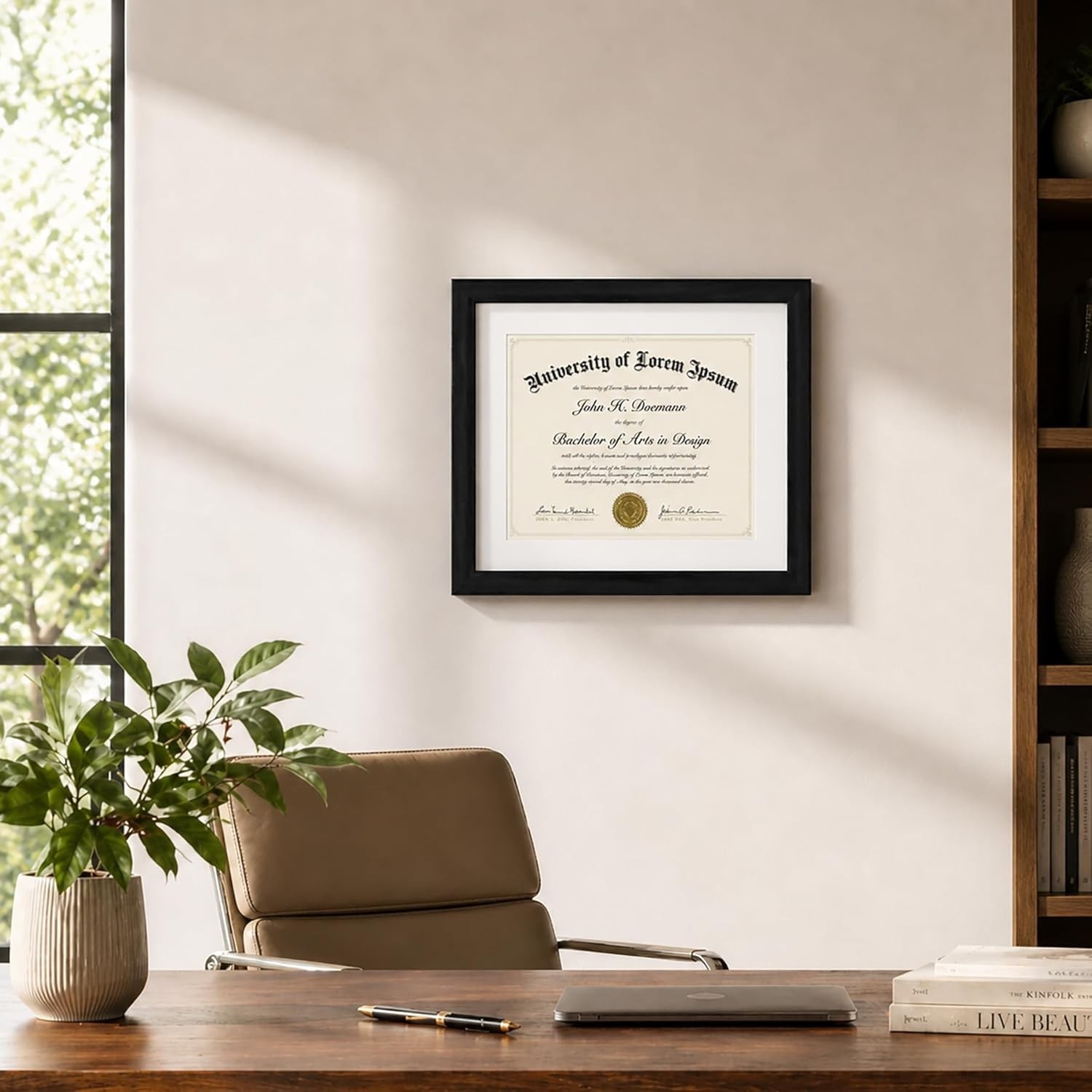 11×14 Diploma Frame with Shatter-Resistant Glass – Use as 8.5×11 Frame with M…