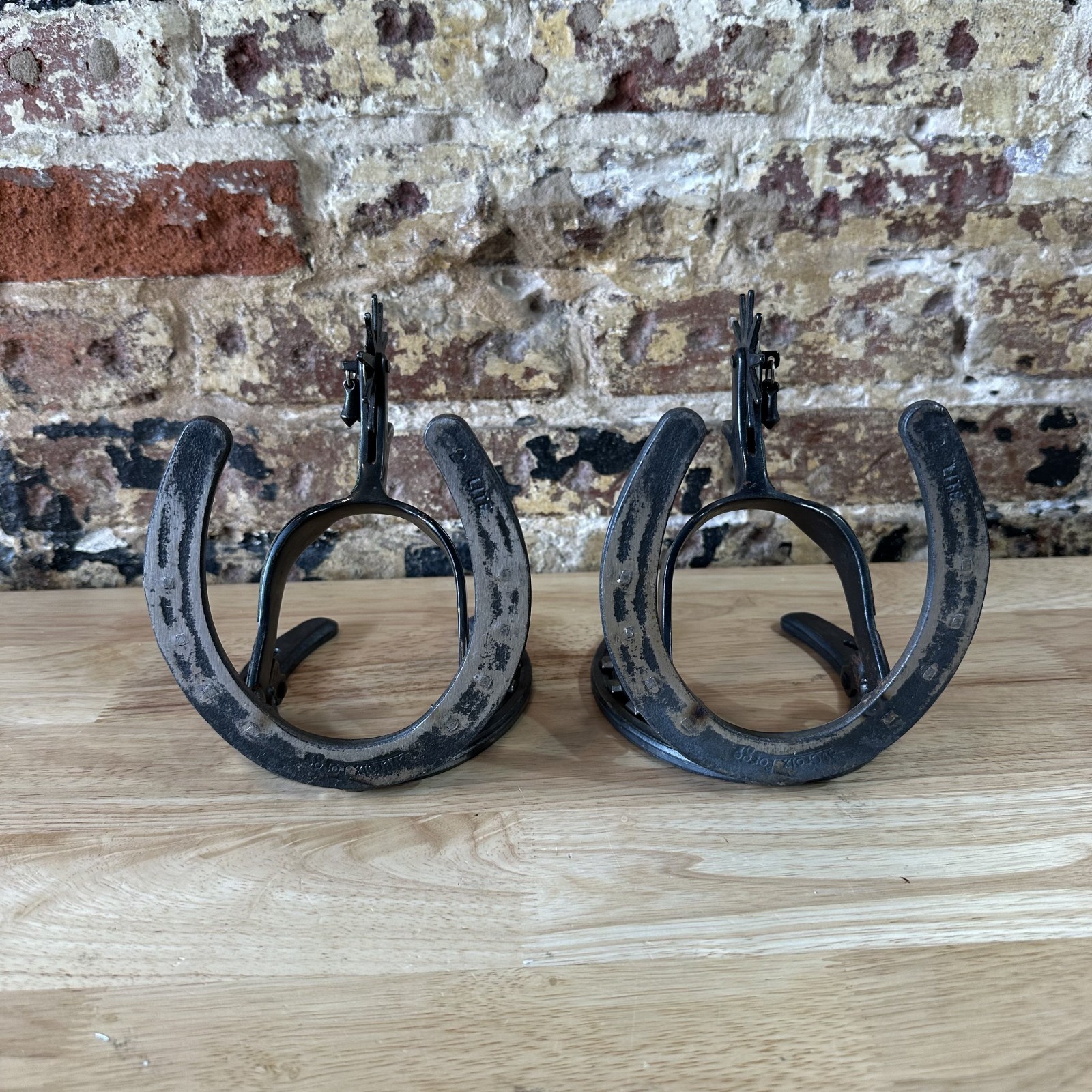 Western Horseshoe and Spur Bookends Rustic Metal St. Croix Forge Cowboy Decor