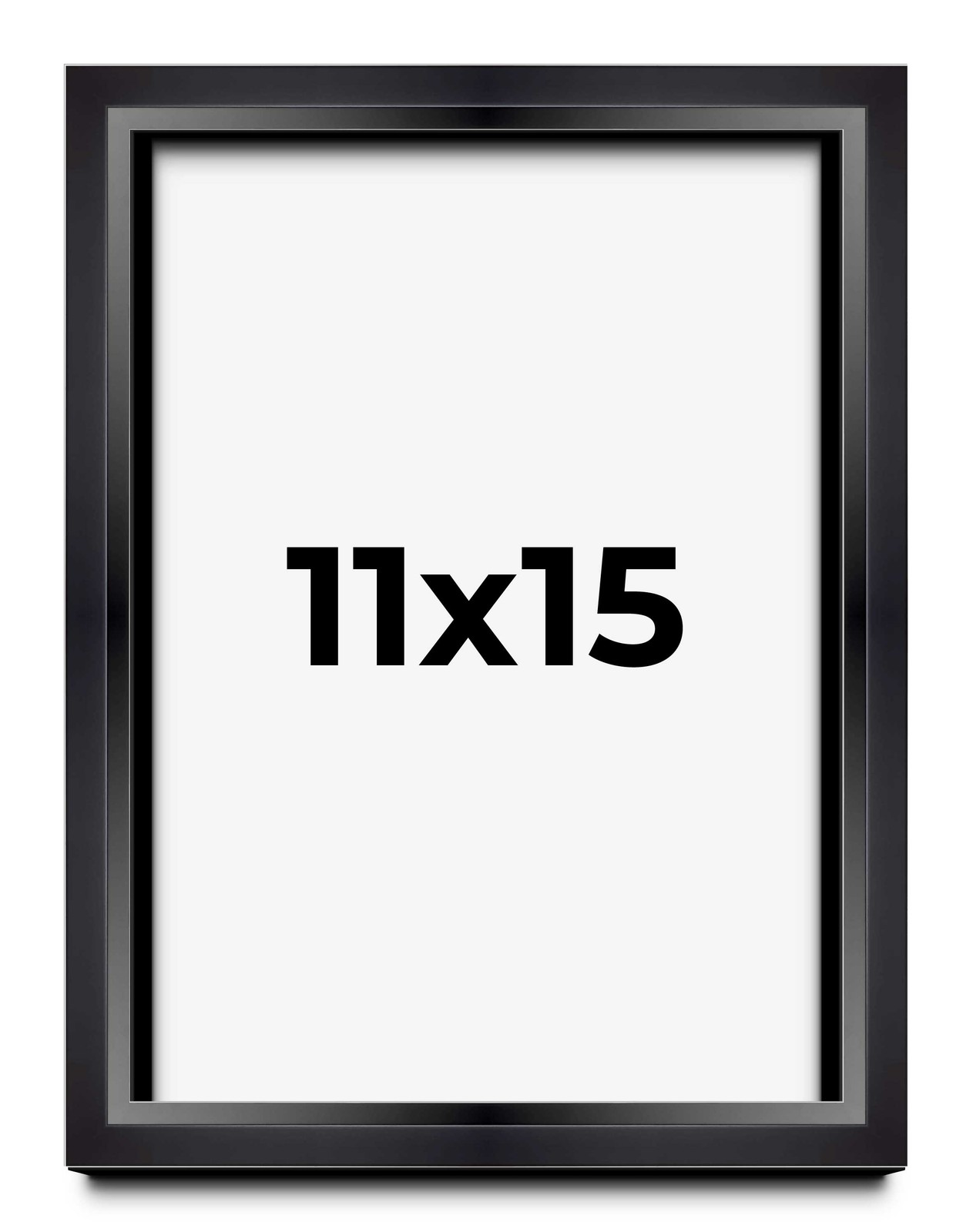 11×15 Shadow Box Frame Black | 1.25 inches Deep Real Wood Contemporary Shadowbox