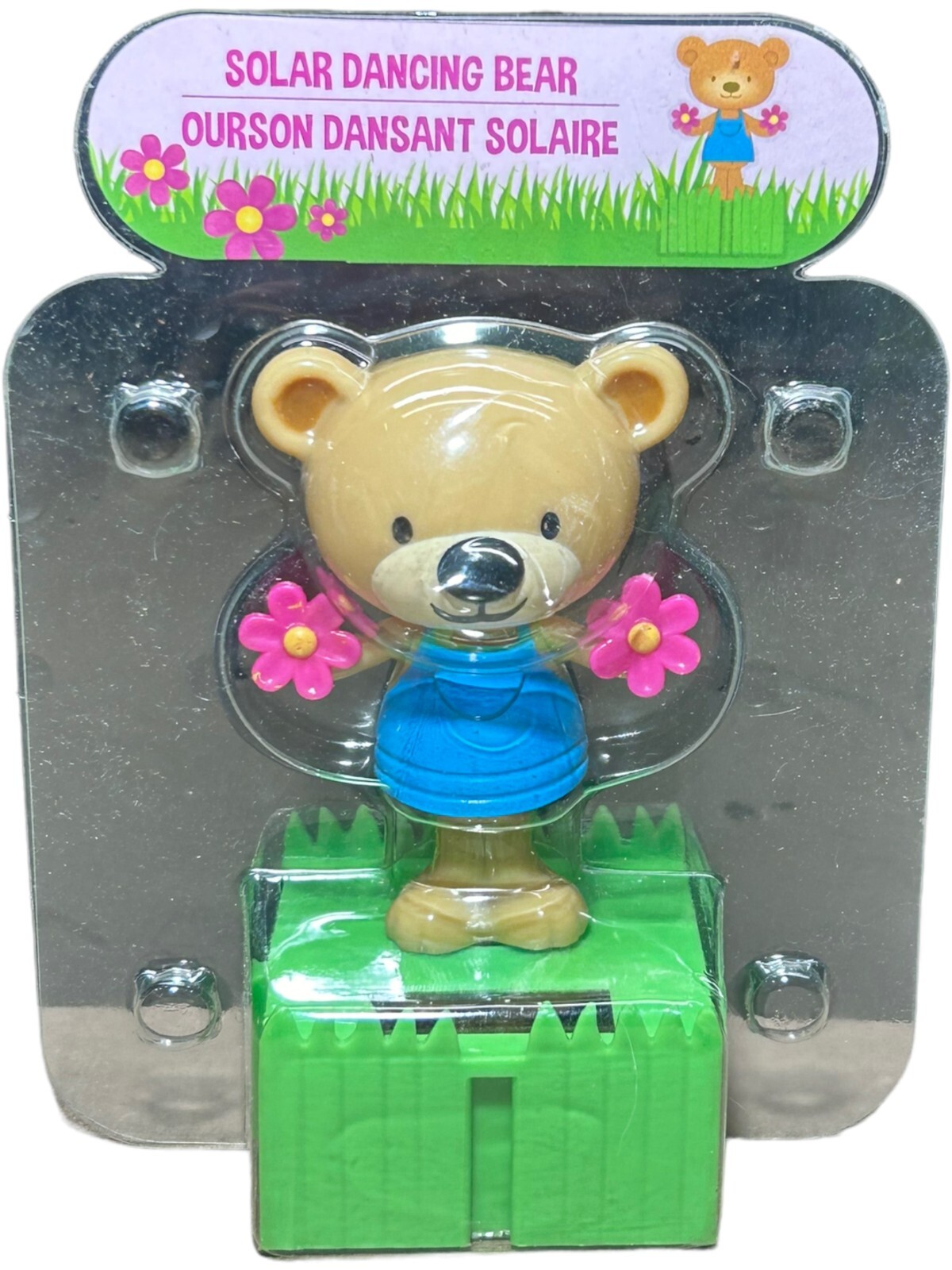 Solar Powered Dancing Chipmunk With A Daisy / Tree With Birds / Bear With Flower