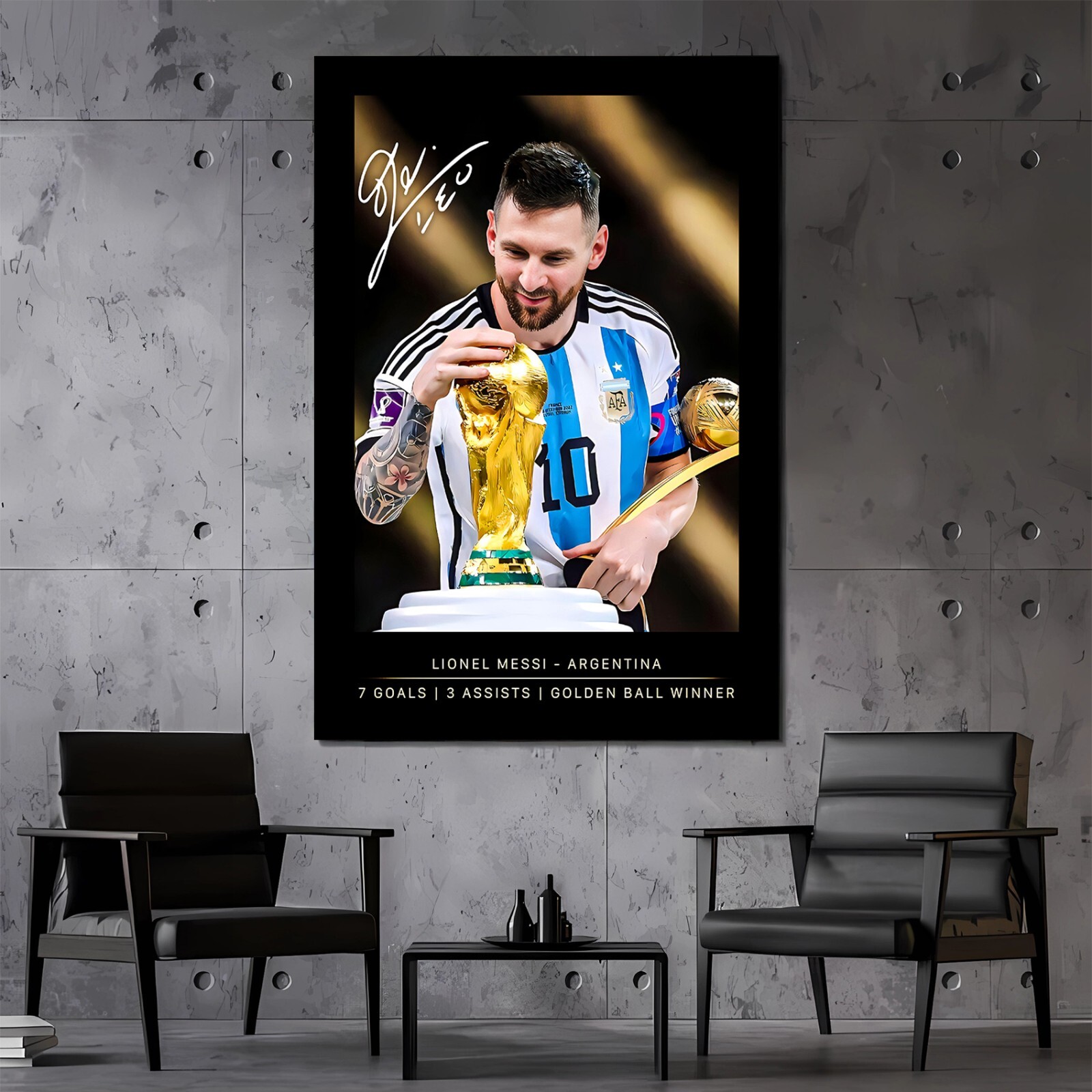 LIONEL MESSI 10 Inspirational Wall Art Signature Poster Ready to Hang Gift