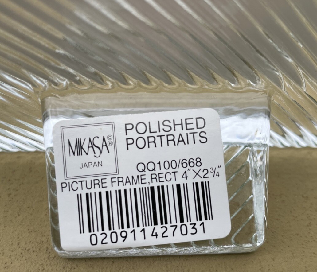 Pair of Mikasa Photo Frames 5×4″ Polished Wavy Glass (4×2-3/4″ Inner) *See Note
