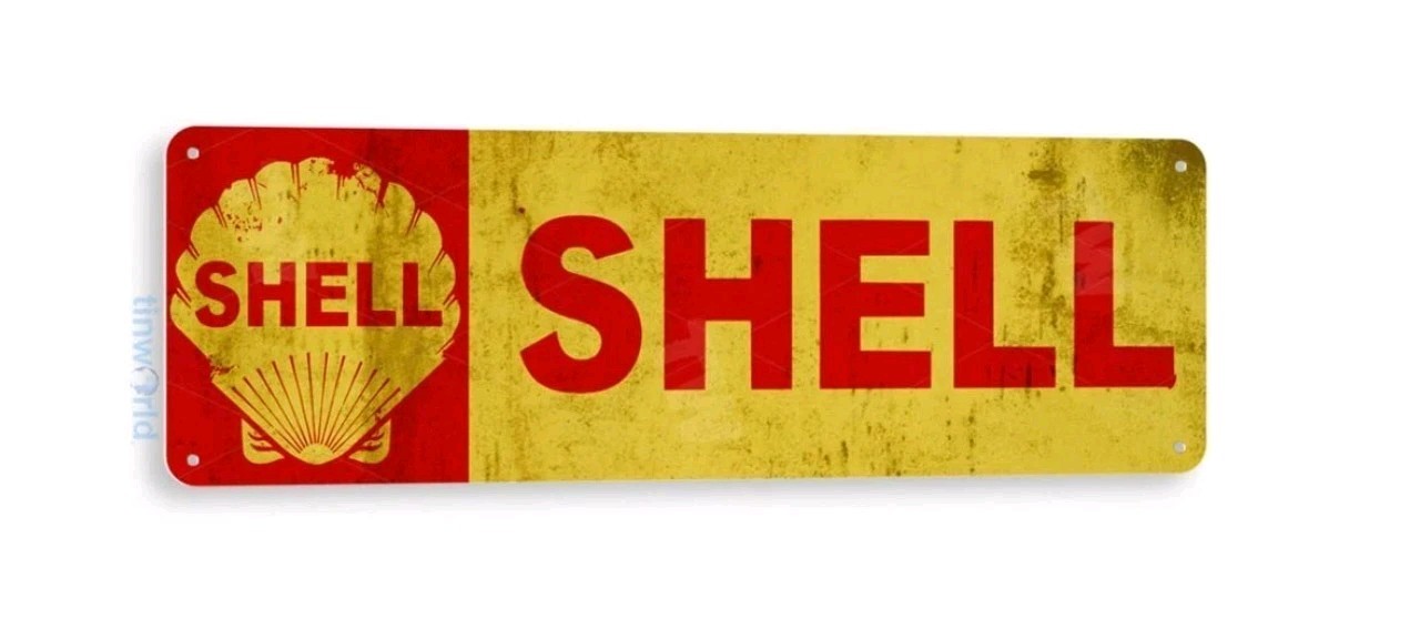 Shell Gas & oil Garage Shop UV Printed High Quality Aluminum Metal Sign 4×12 in
