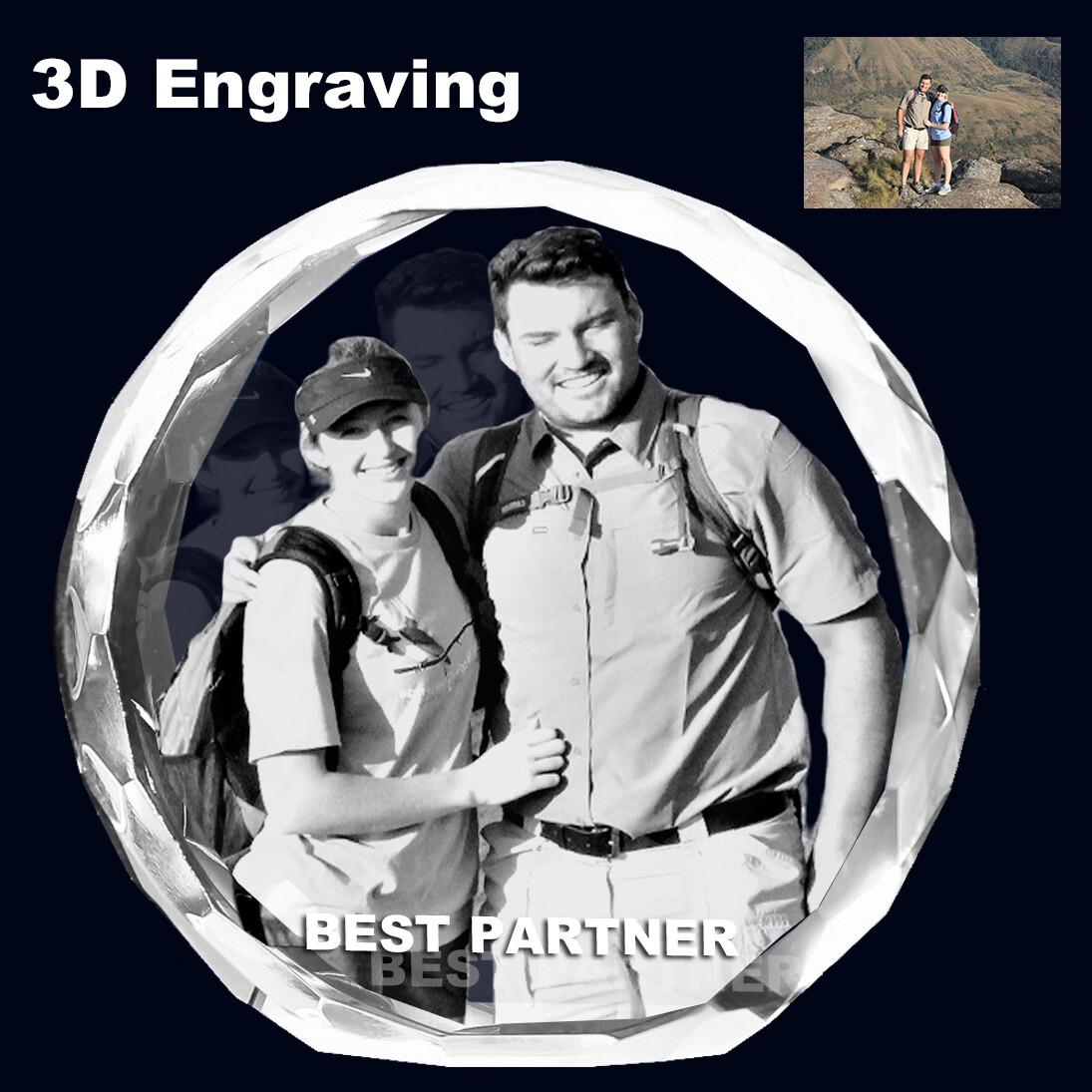 Anniversary Gift Personalized 3D Crystal Photo Custom Picture Crystal Lightbase