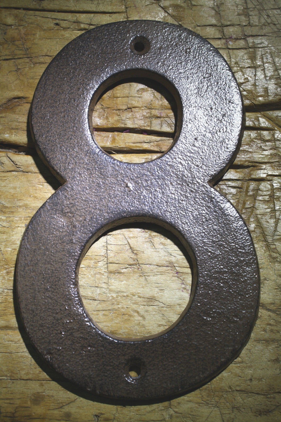 Rustic BROWN Cast Iron Metal House Numbers Street Address 6 1/4 INCH Phone #’s 8