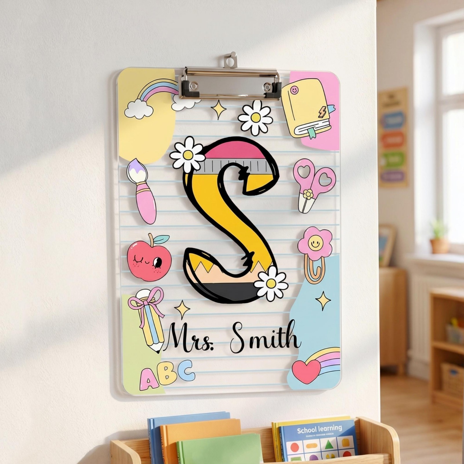 Custom Teacher Name Clipboard, Personalized Pencil Board, Teacher Gift