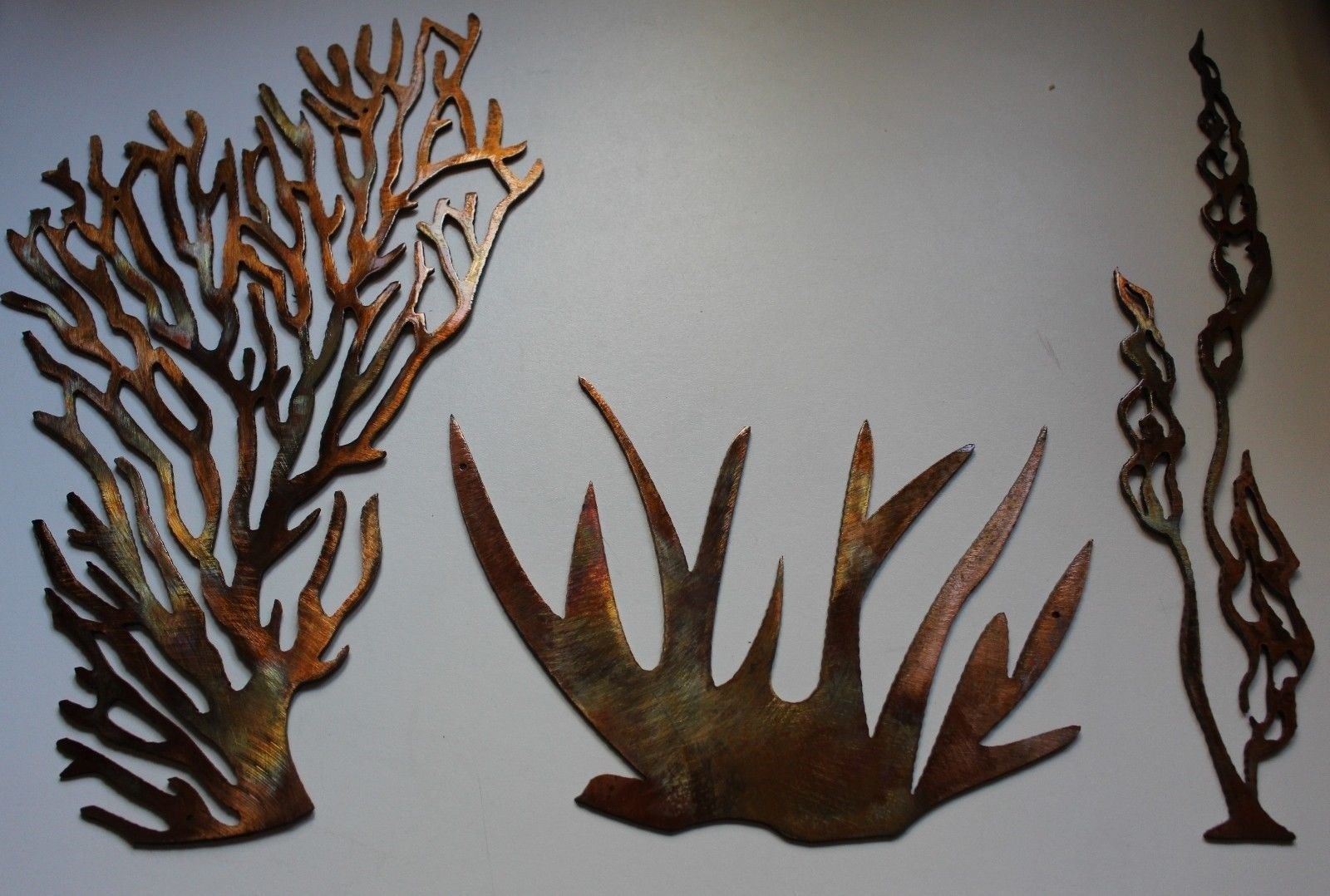 Sea Collection (3 Pieces) – Metal Wall Art – Copper Size Varies Per Piece