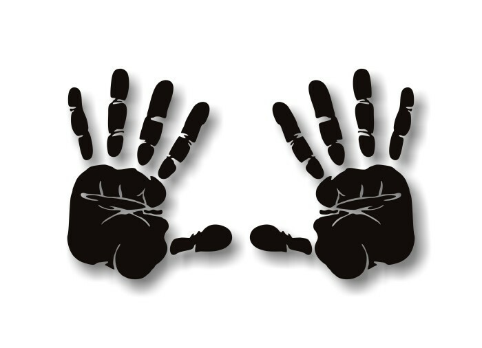 2 HANDPRINT 7″ Decals Solid Color Vehicle Hand Print Zen Mystic Vinyl Stickers