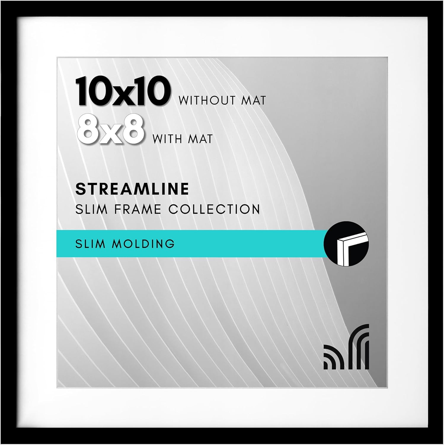 10X10 Picture Frame with Shatter-Resistant Glass – Use as 8X8 Frame with Mat or