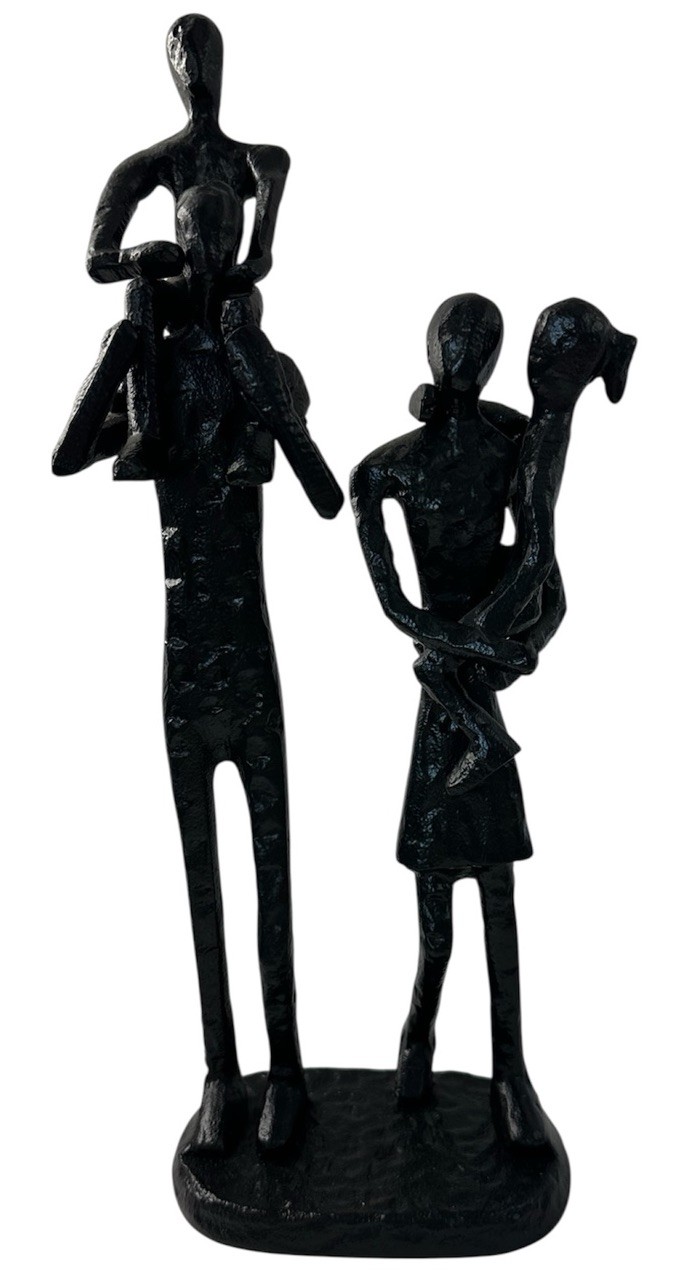 Contemporary Metal Sculpture Parents Carrying Children Indoor Decor