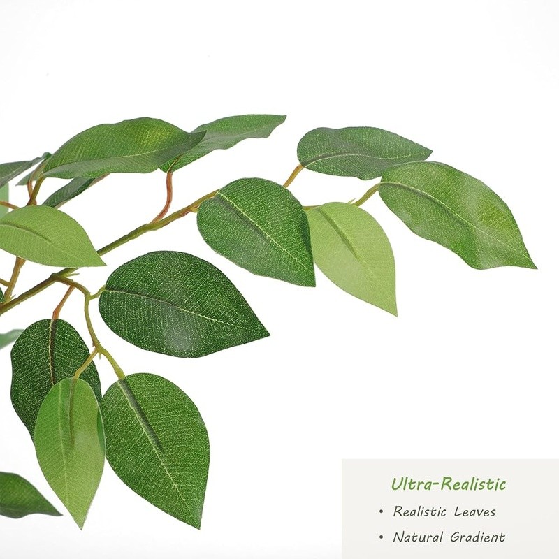 Artificial Ficus Tree Indoor Decorative Plant Realistic Faux Greenery Easy Care