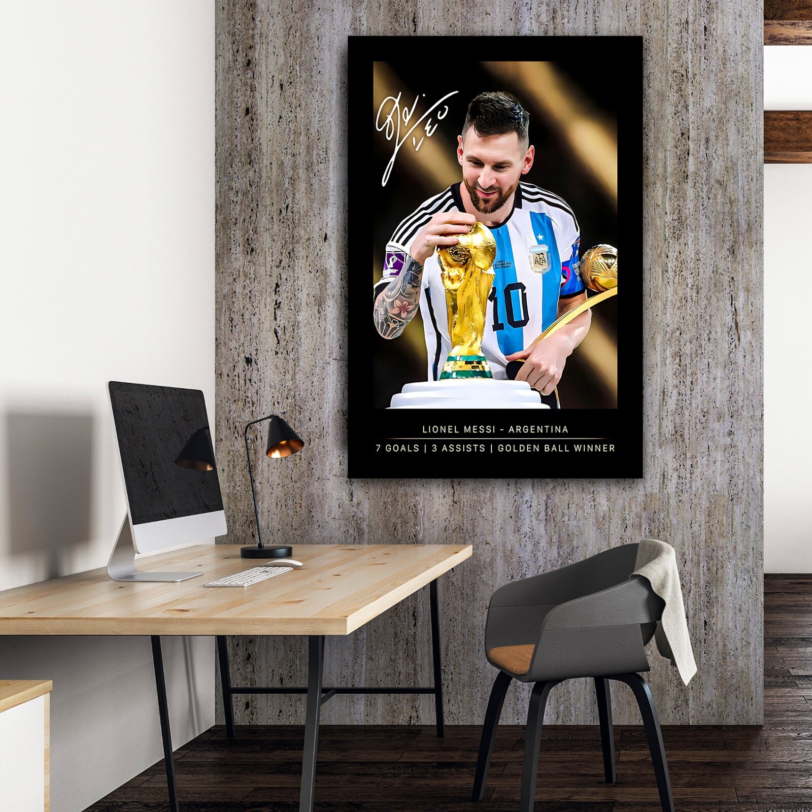 LIONEL MESSI 10 Inspirational Wall Art Signature Poster Ready to Hang Gift
