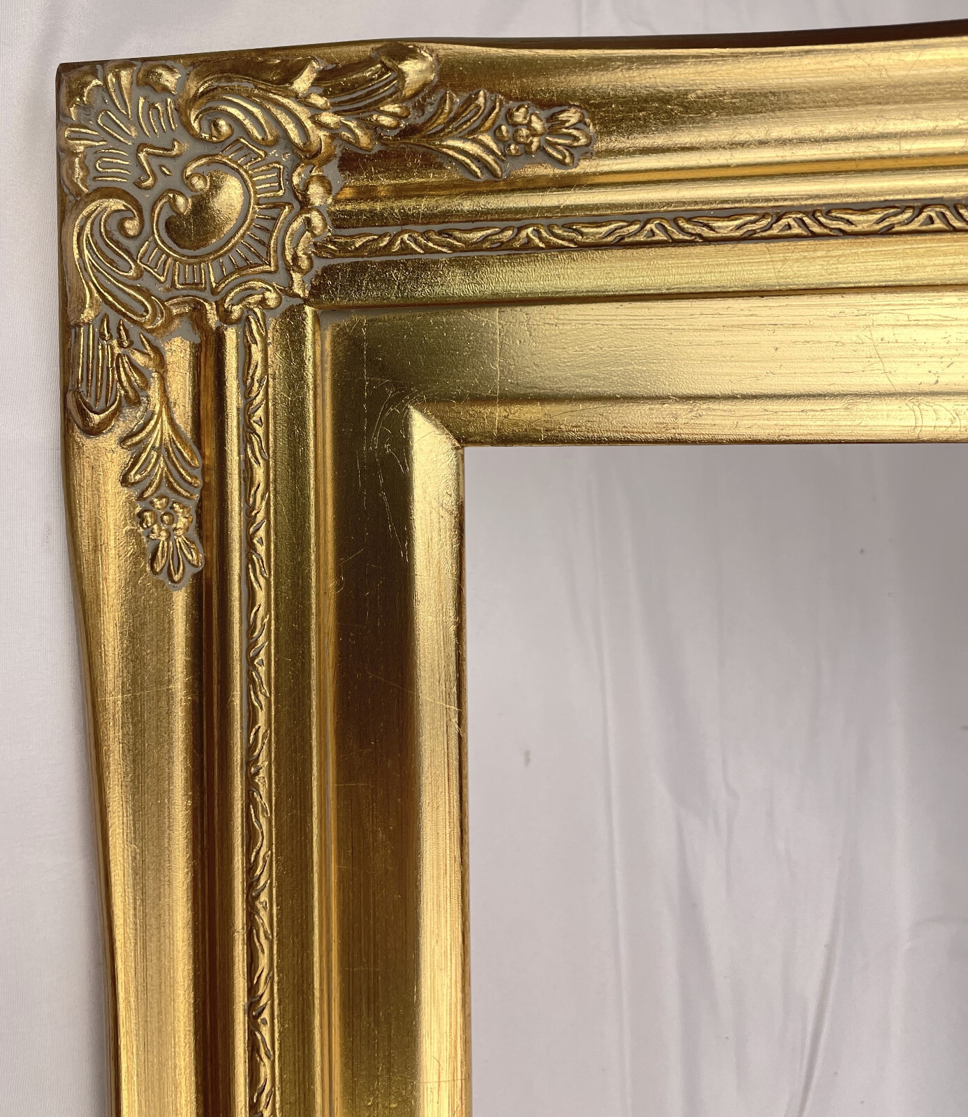 Antique Gold Ornate Baroque Wood Picture Frame Gold Liner 3″ Wide