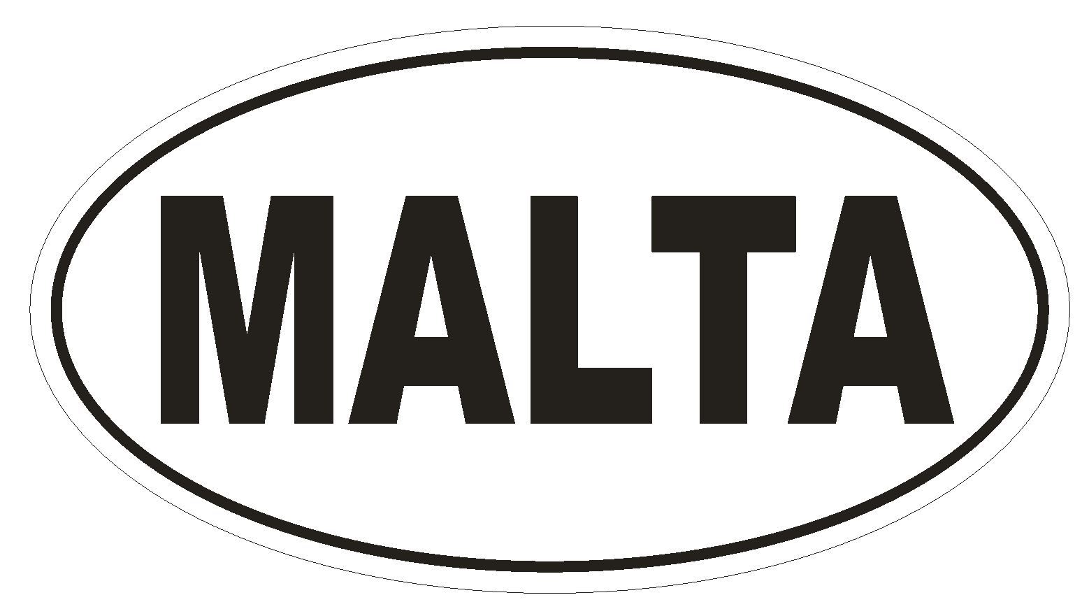 MALTA Oval Bumper Sticker or Helmet Sticker D2140 Country Euro oval