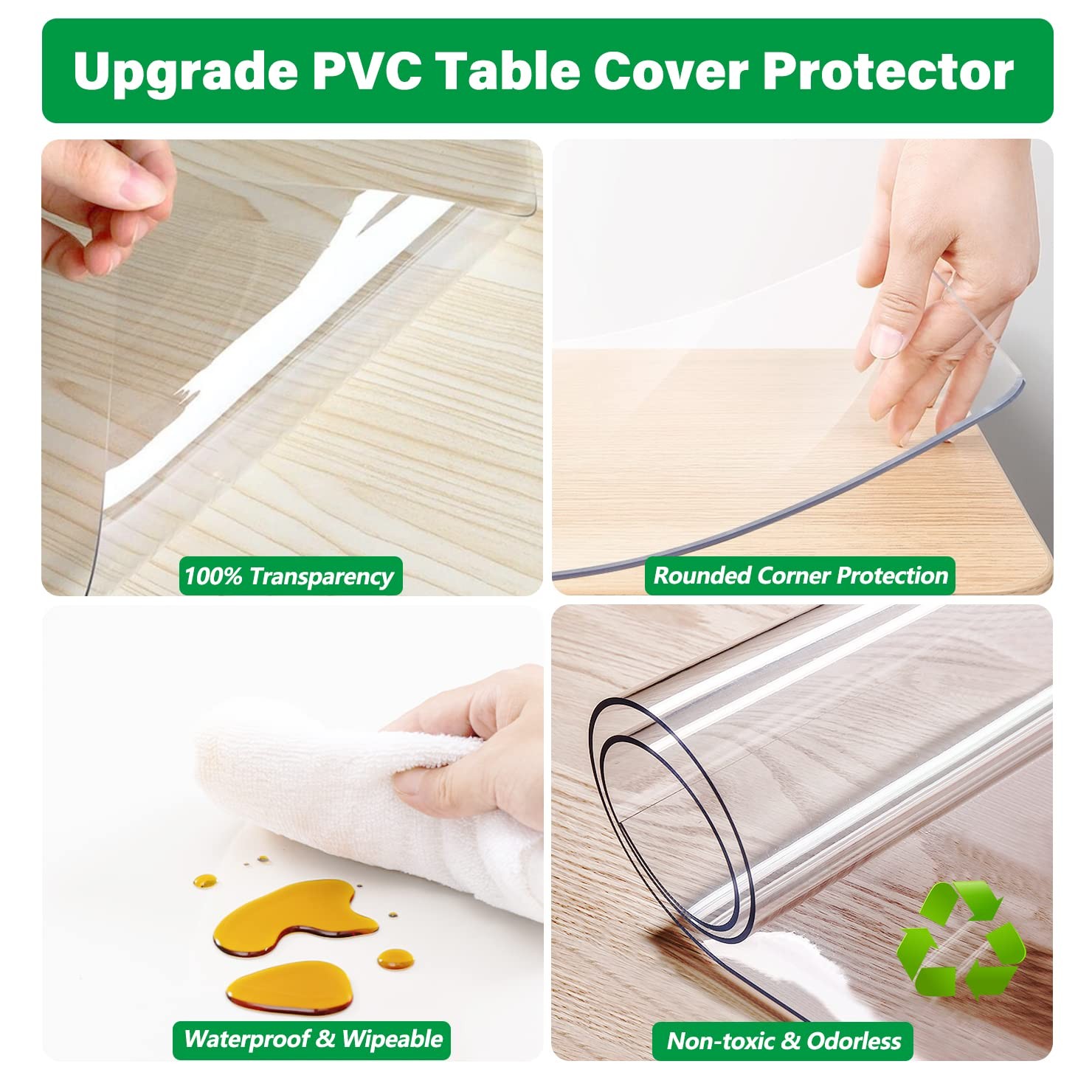 Linkgro Plastic Vinyl Clear Table Protector – 42X80 Inch 1.5Mm Thick For Dining