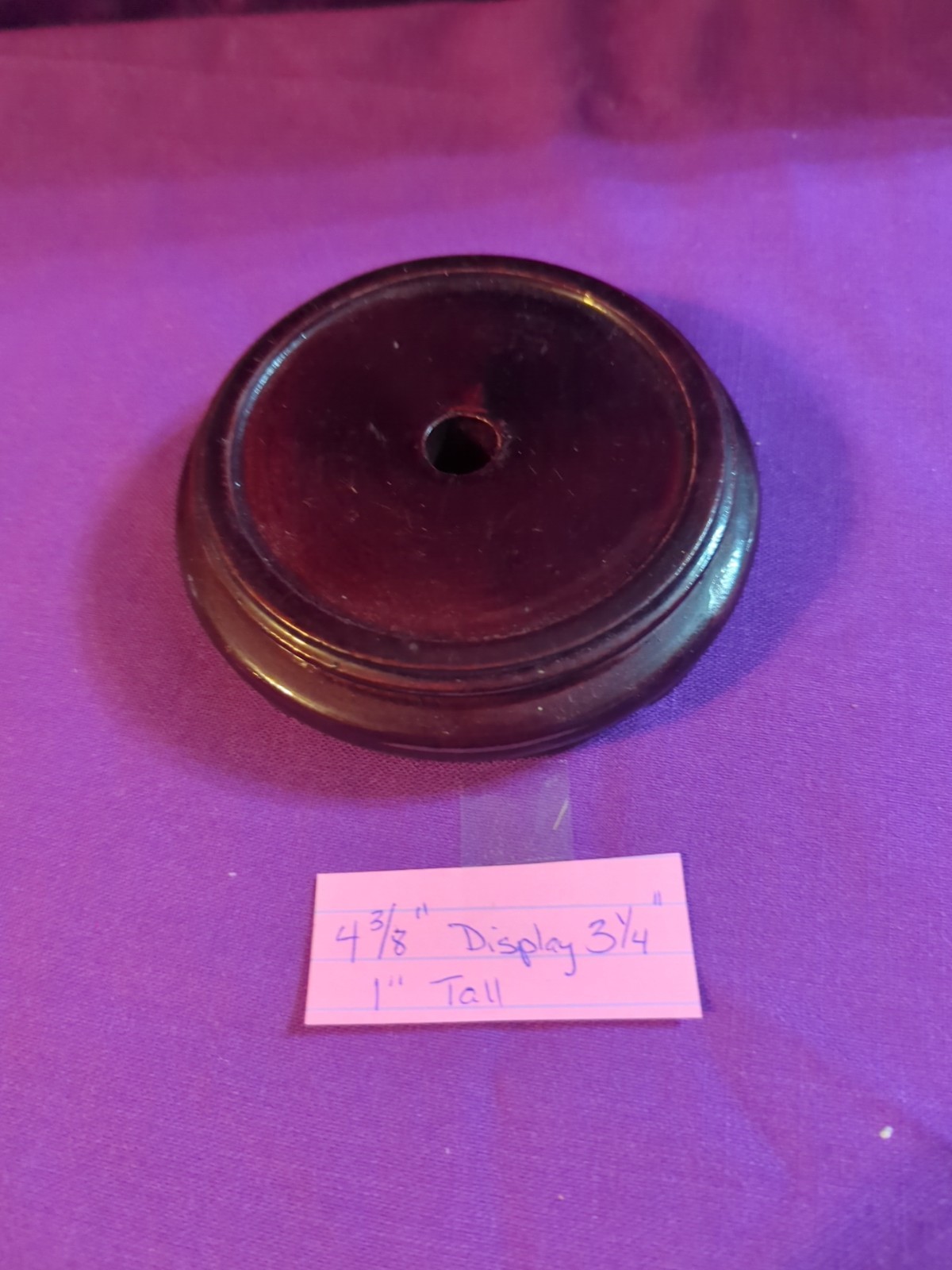 Round Wooden Display Base, 4 3/8″, 1″ Inch Tall