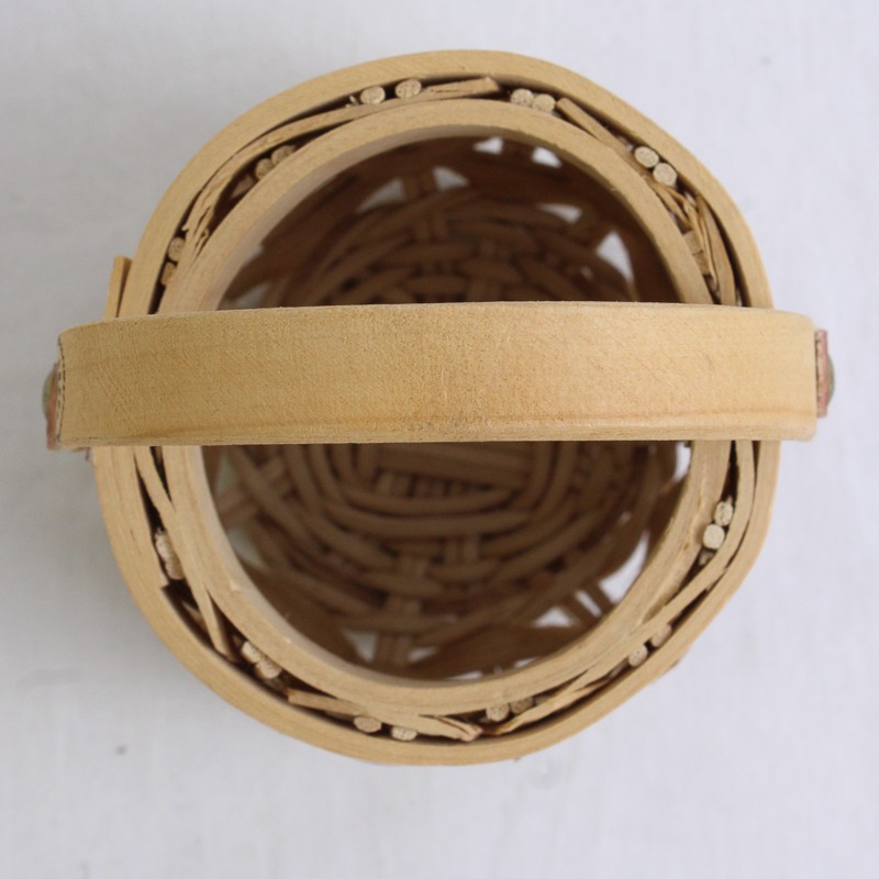 Handmade Solid Beige Color Mini/Small Oval Woven Baskets 2.25″ x 3.25″ x 3.25″
