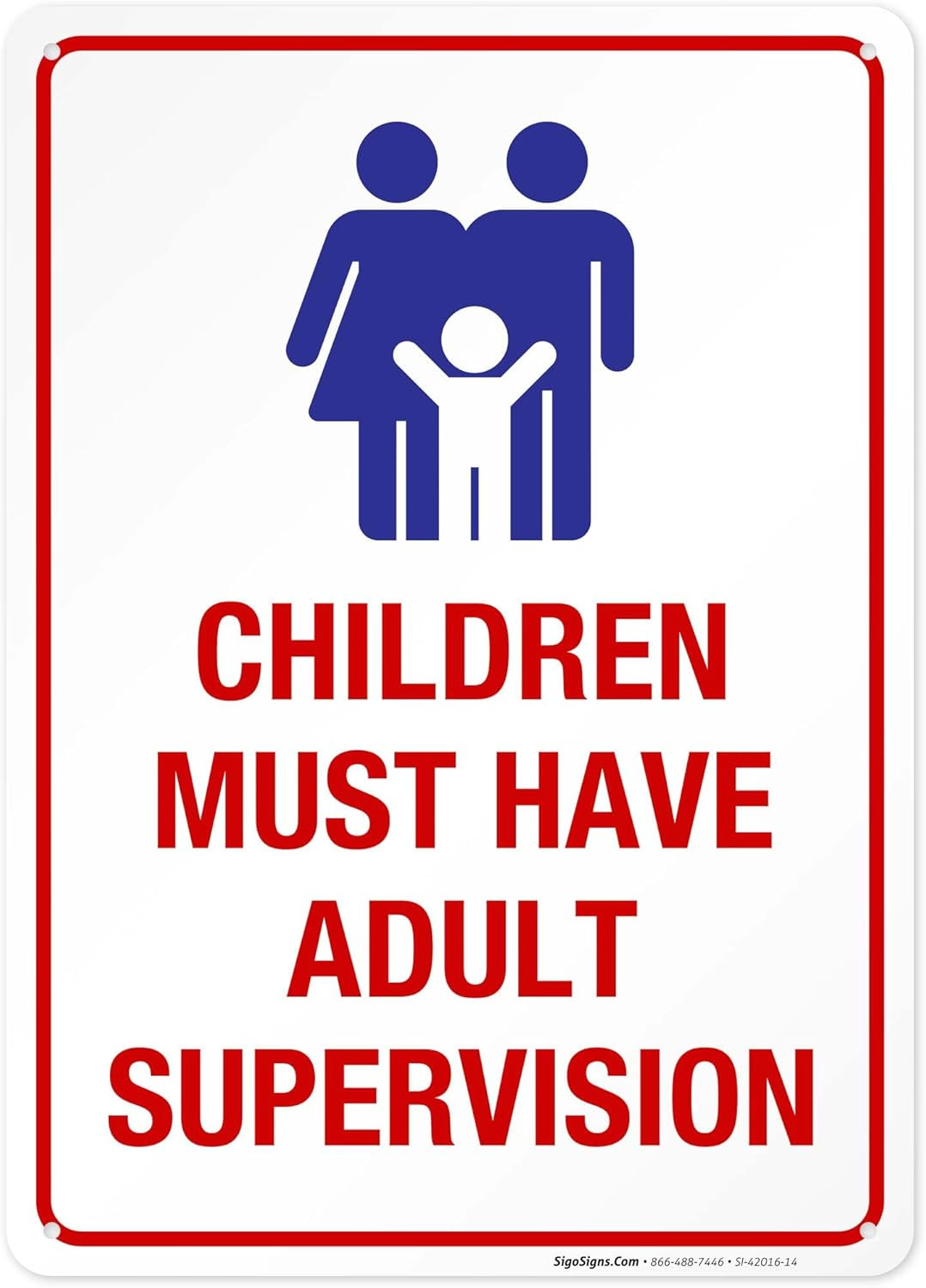 Children Must Be Supervised Pool Sign, 10×14″, Rust-Free Aluminum, USA Made
