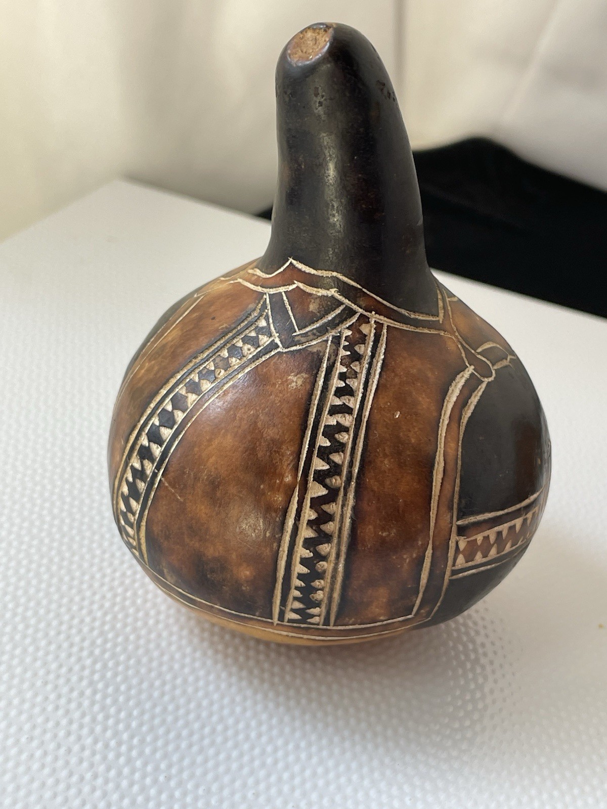 Lot Of 4 Vintage Etched Gourds See Pictures Details/wear