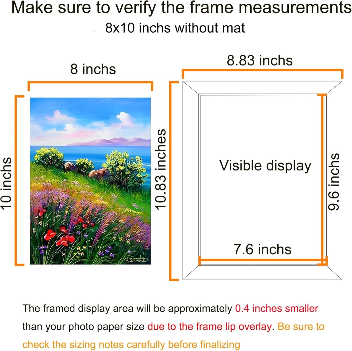 8X10 Picture Frame Wall Hanging Photo Frame Black 5 Pack