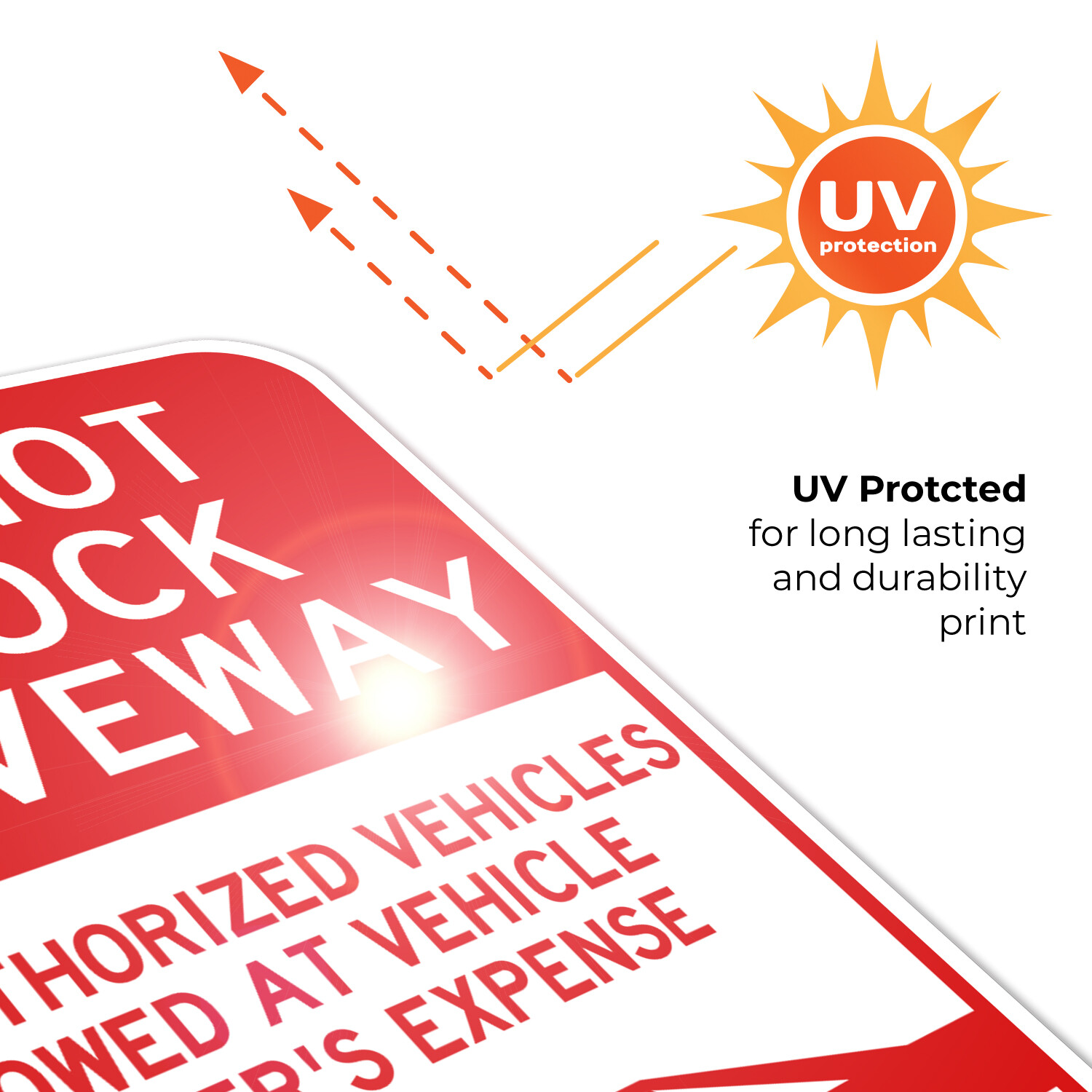 Do Not Block Driveway Sign, Unauthorized Vehicles Will Be Towed Sign,