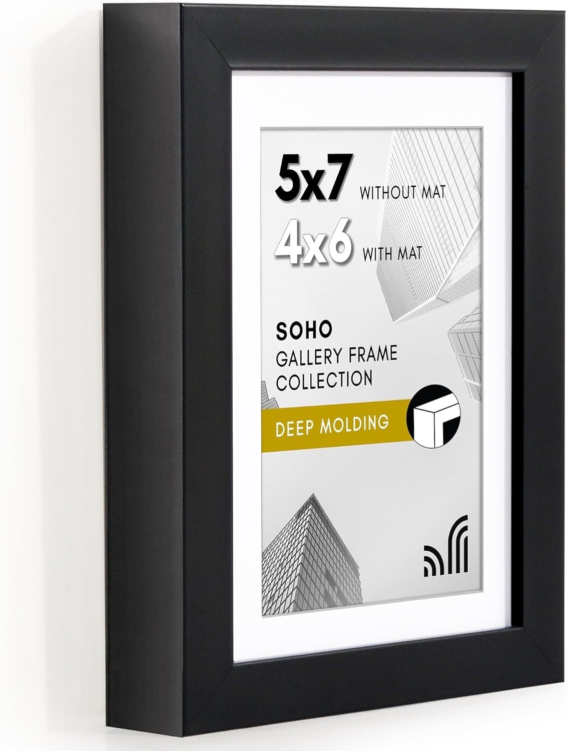 5×7 Picture Frame with Shatter-Resistant Glass – Use as 4×6 Frame with Mat